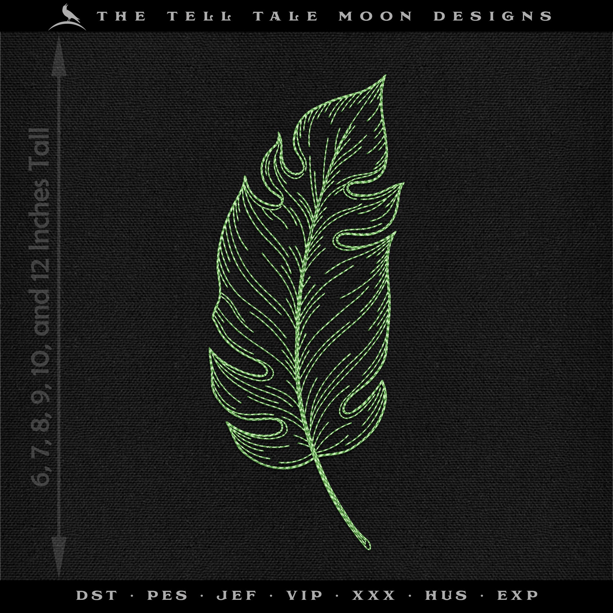 Embroidery: FOUR Leaf Drawings - Majestic Palm, Monstera, and Philodendron - Several Sizes Each