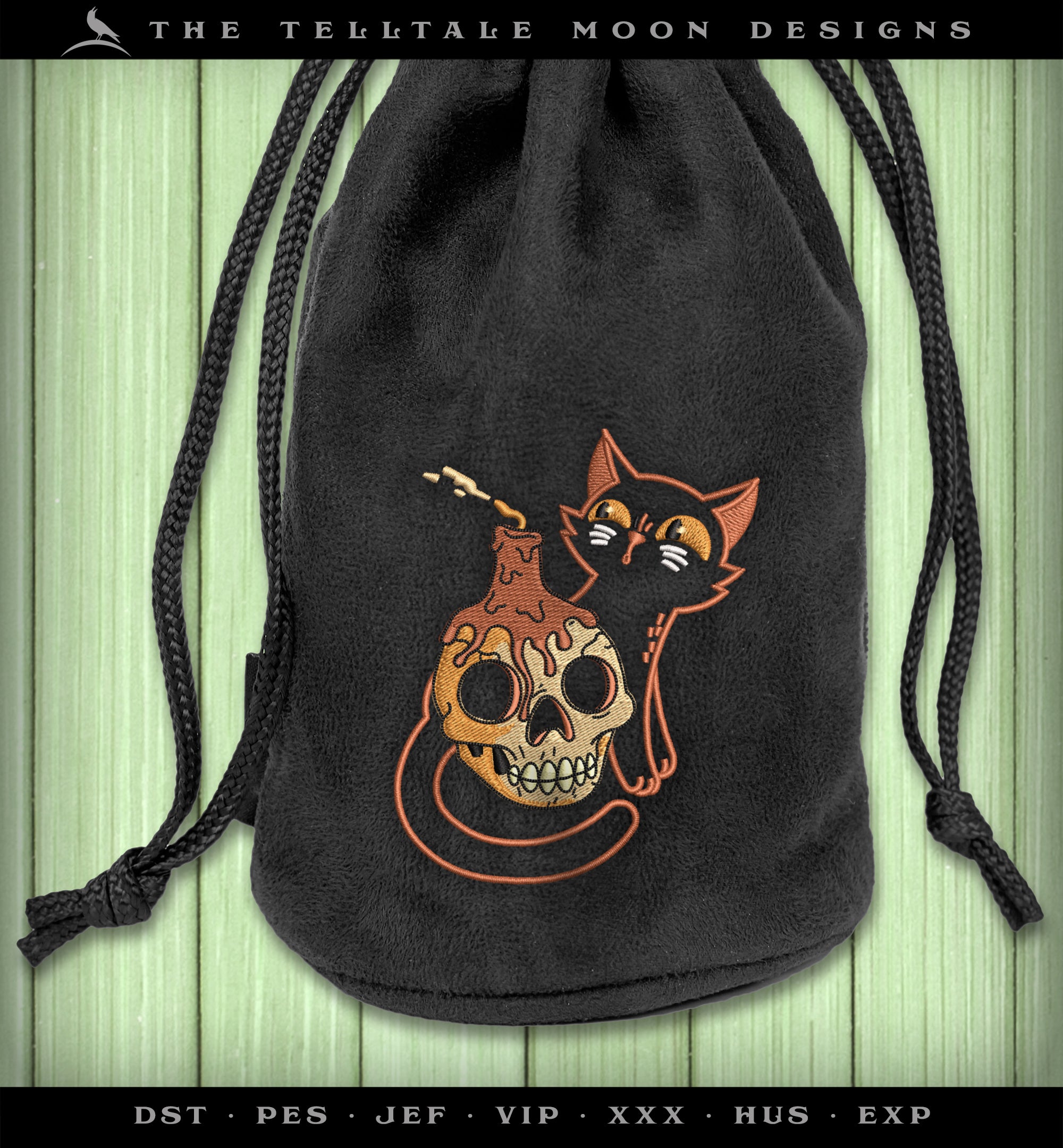 Embroidery: Kitty & Candle Design (3.5, 4, 5, and 6 Inches High)