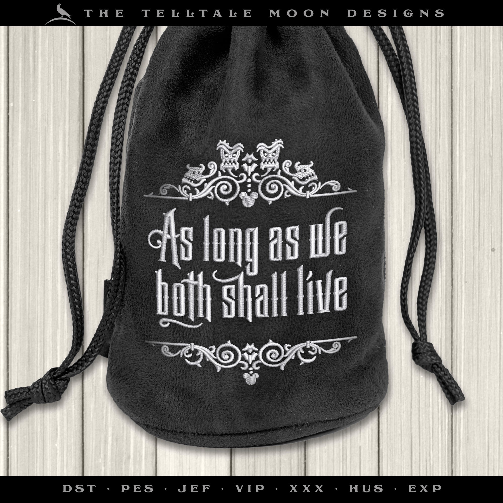 Embroidery: Set of Haunting Wedding Vow Art Inspired by Haunted Mansion - Seven Sizes 5 to 11 Inches