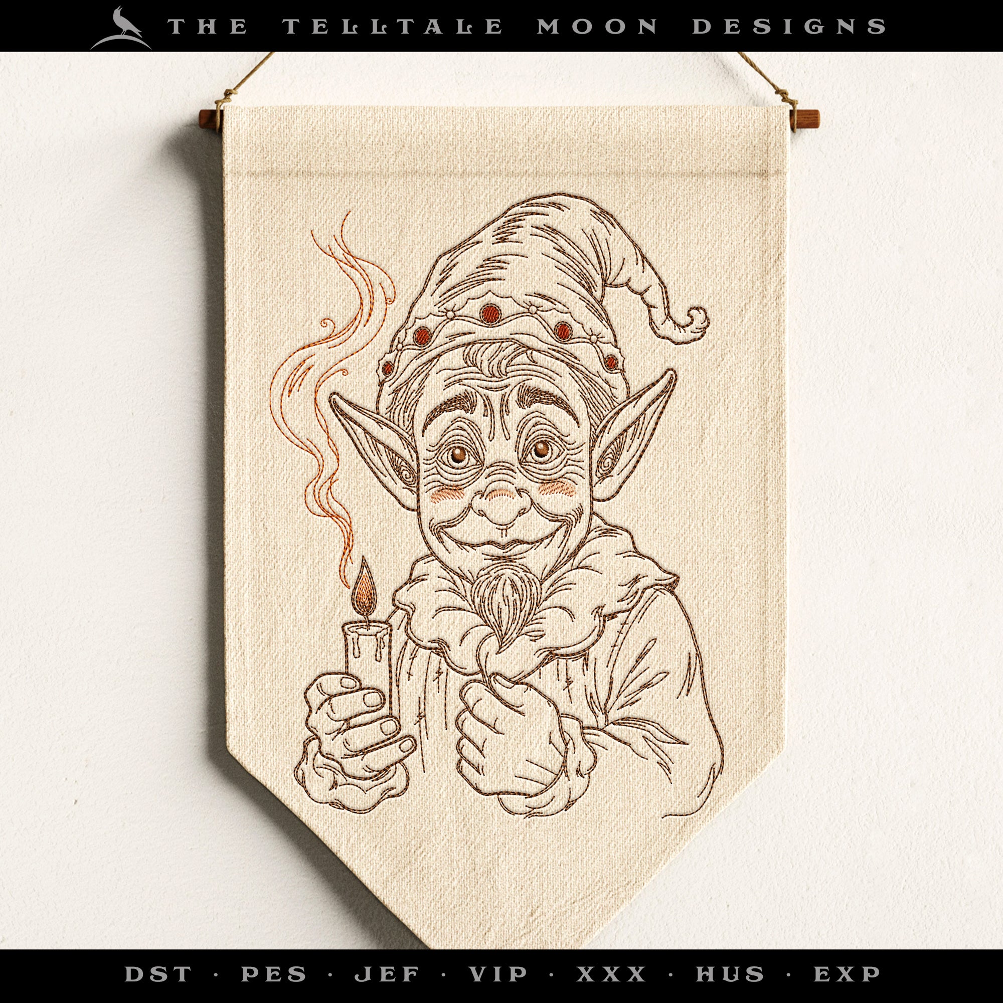 Embroidery: Little Old Elf Sketch - Six Sizes Between 6 and 12 Inches Tall