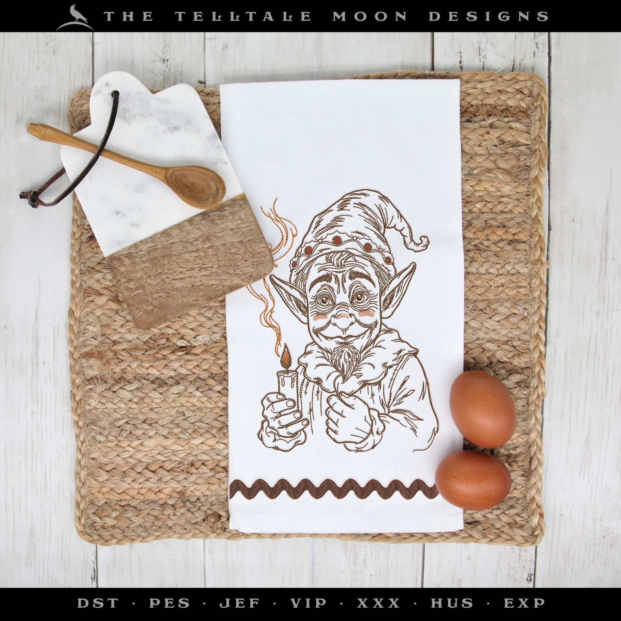 Embroidery: Little Old Elf Sketch - Six Sizes Between 6 and 12 Inches Tall