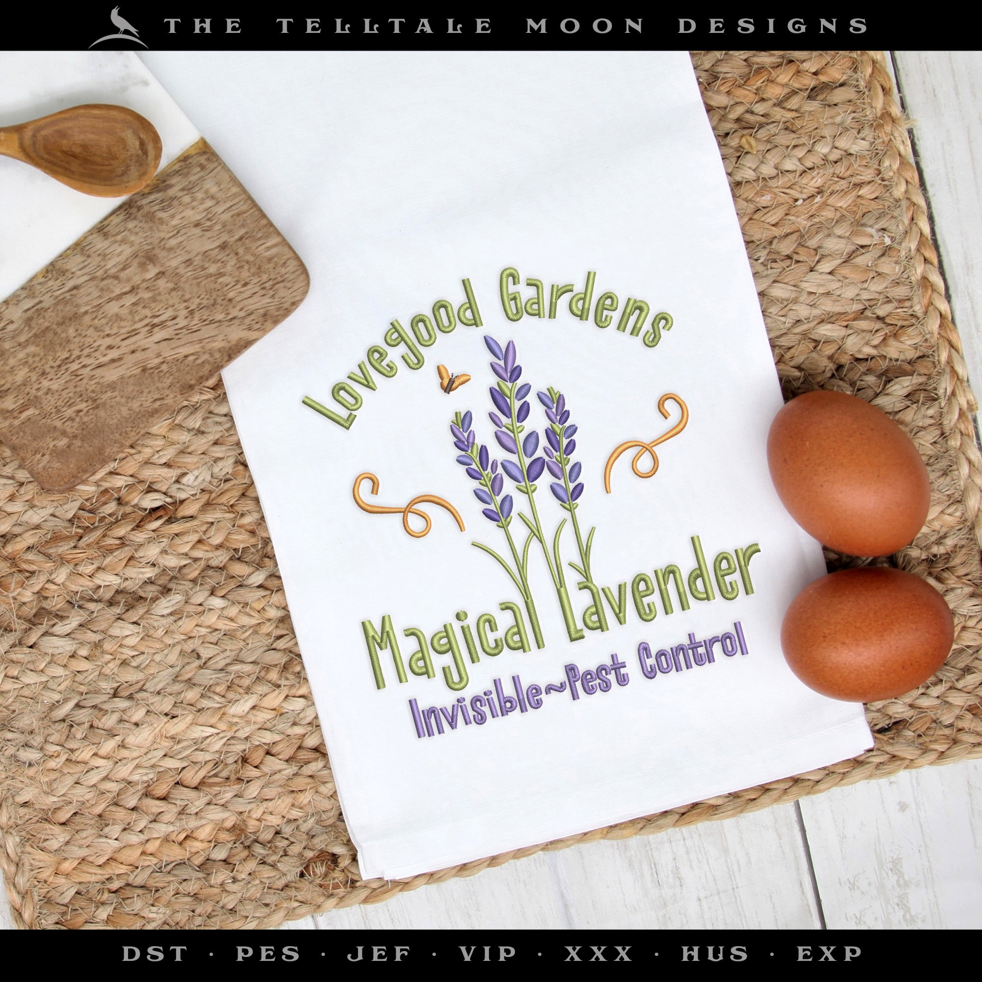 Embroidery: "Magical Lavender" Wizarding Logo (Five Sizes 4 to 8 Inches Tall; Six Thread Colors)