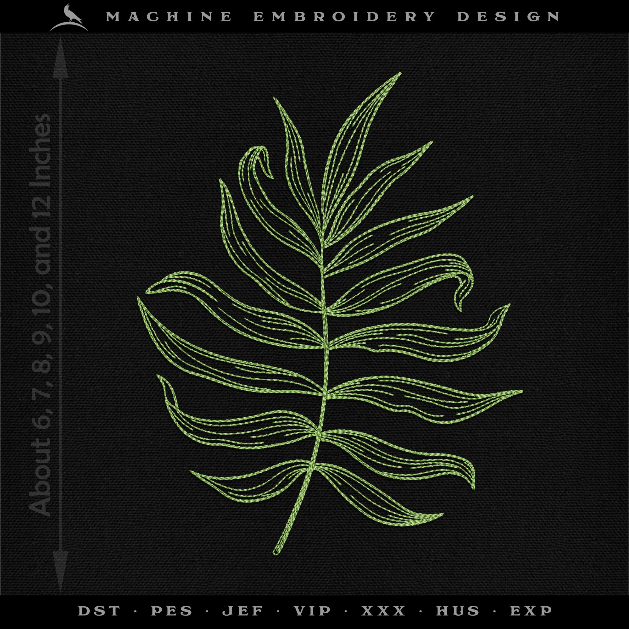 Embroidery: FOUR Leaf Drawings - Majestic Palm, Monstera, and Philodendron - Several Sizes Each