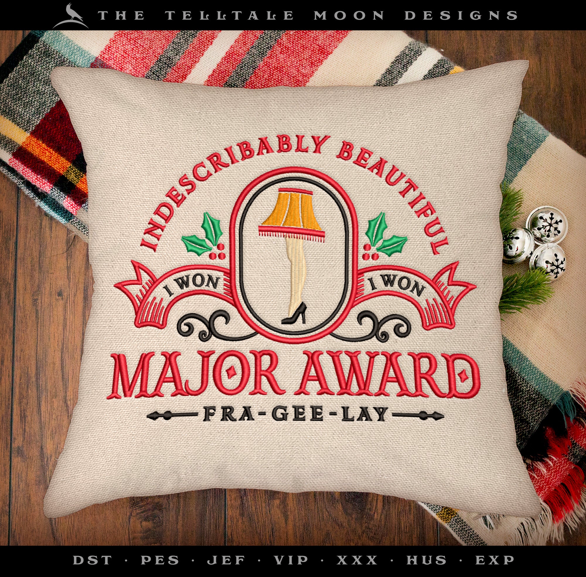 Embroidery: "Major Award" Leg Lamp Sign - Six Sizes 6 to 12 Inches Wide