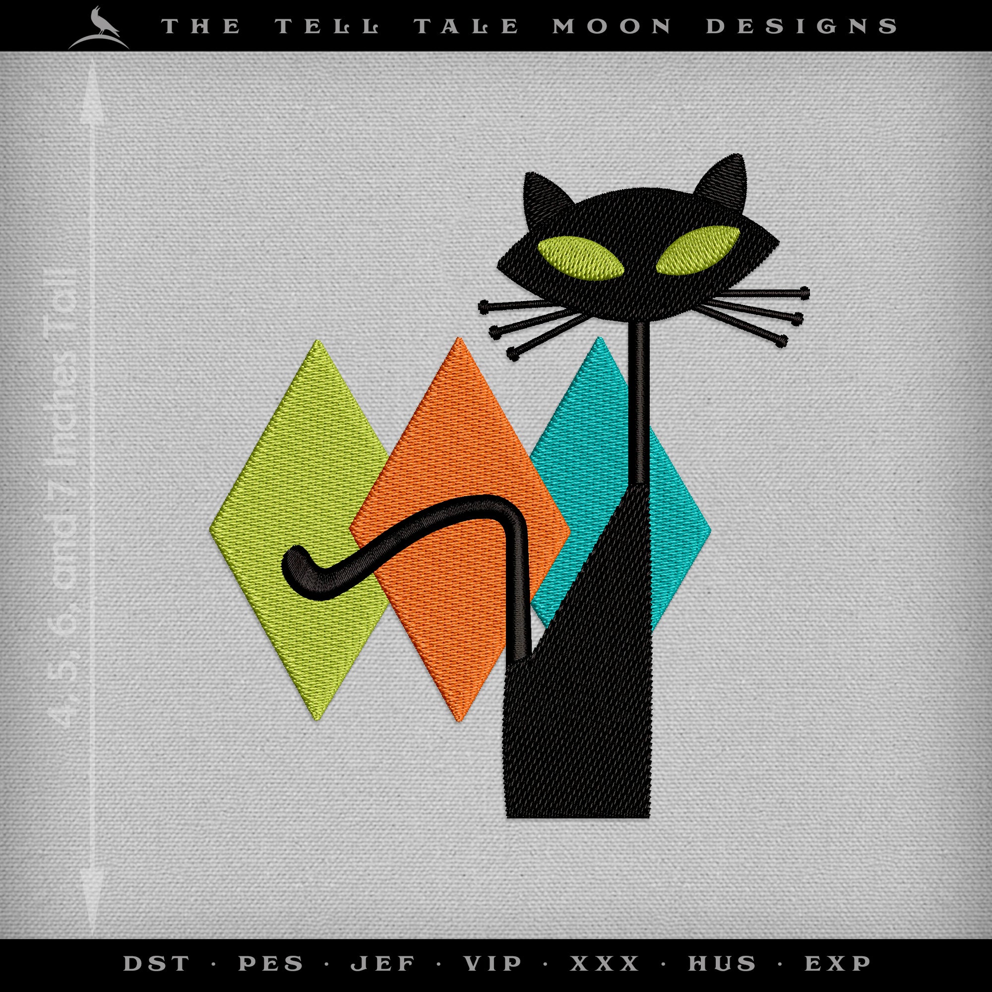 Atomic Lounge Kitty – Four Sizes 4 to 7 Inches – Midcentury Neon