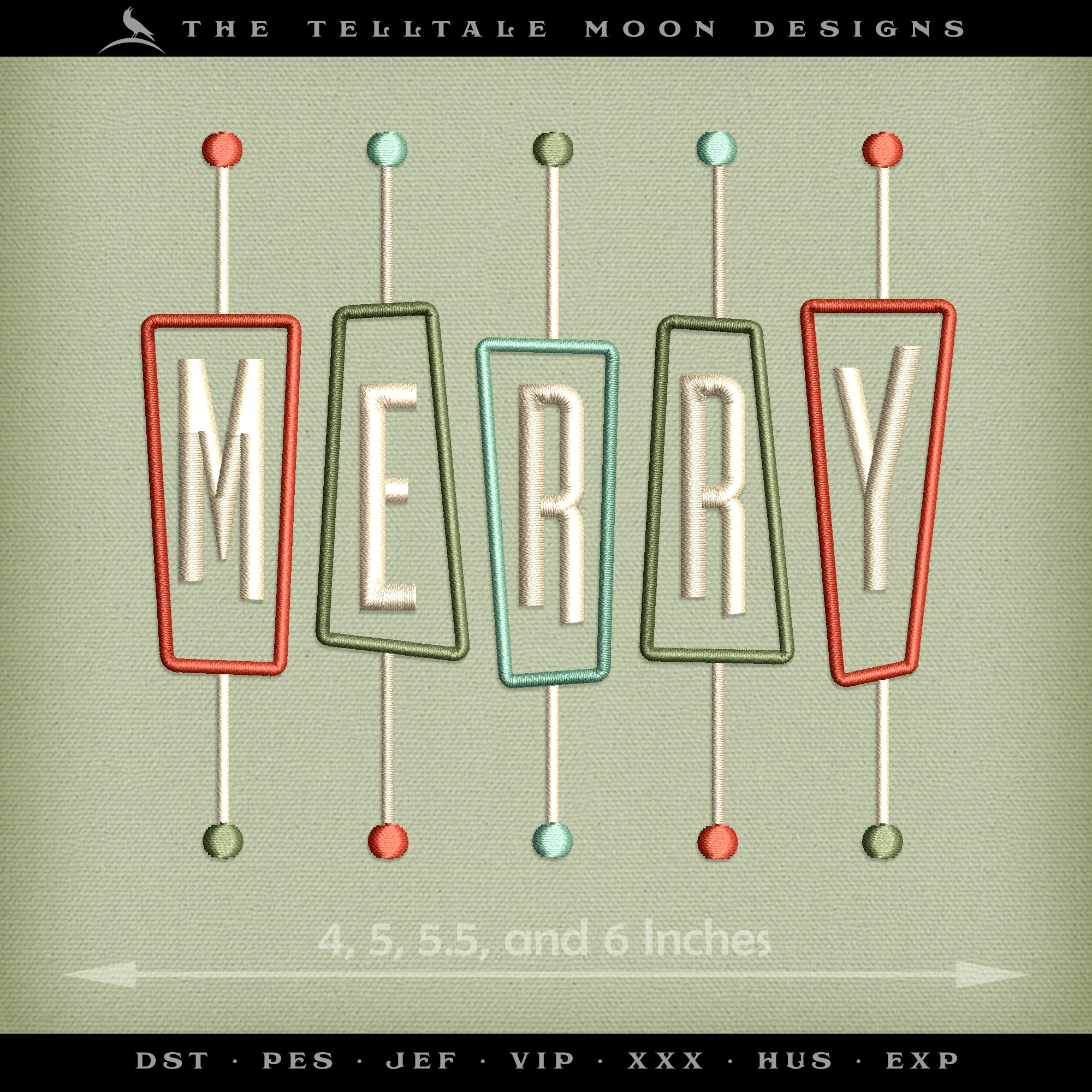 Embroidery Files: Midcentury Merry - 4, 5.5, and 6 Inches