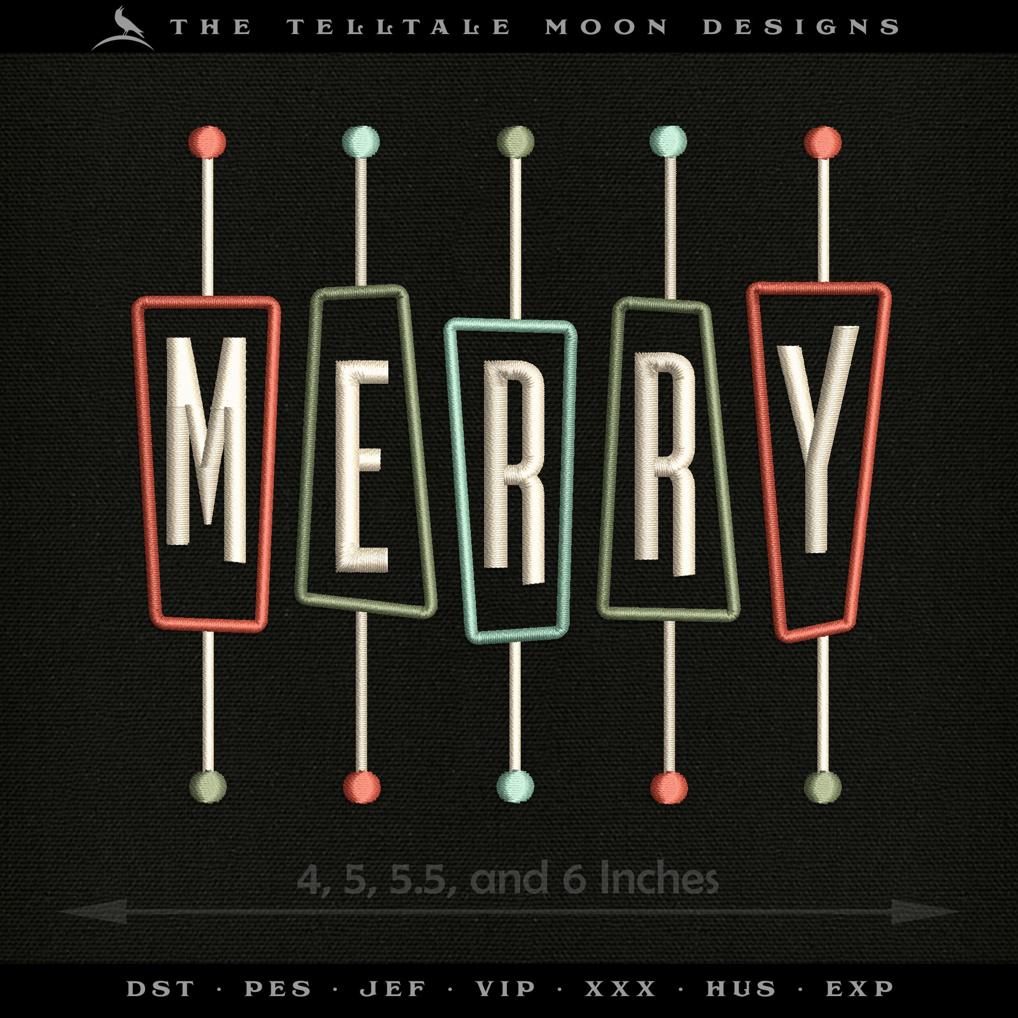 Embroidery Files: Midcentury Merry - 4, 5.5, and 6 Inches