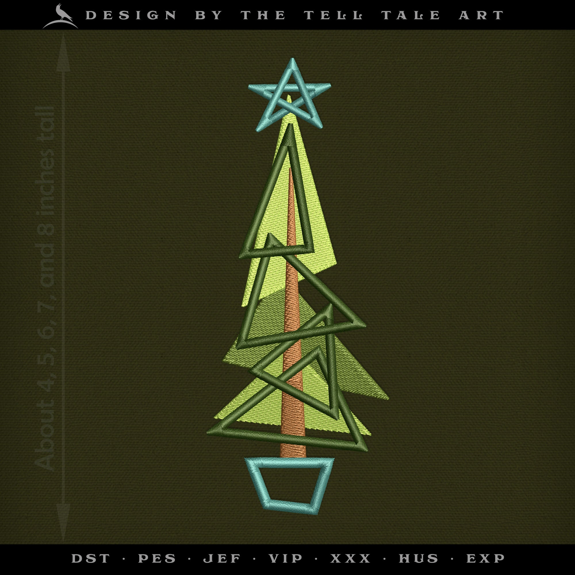 Midcentury Atomic Christmas Tree – Five Sizes 4 to 8 Inches – Retro Geometric Holiday