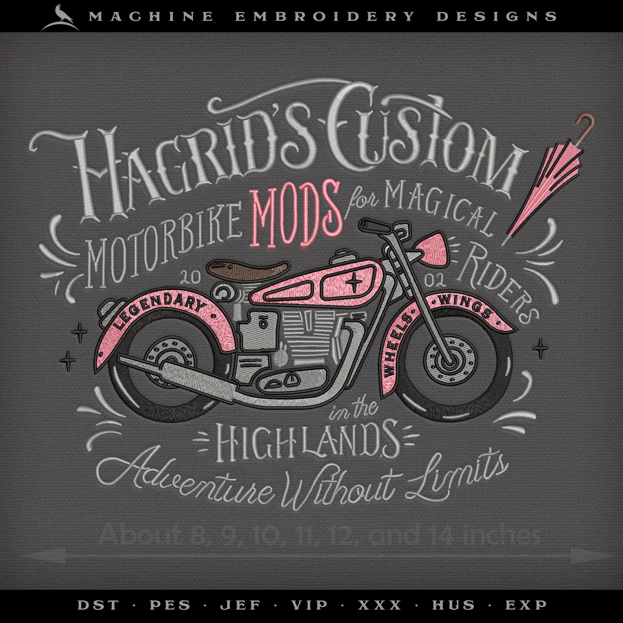 Highland Motorbike Mods – Large Jacket Back – Seven Sizes 8 to 15 Inches