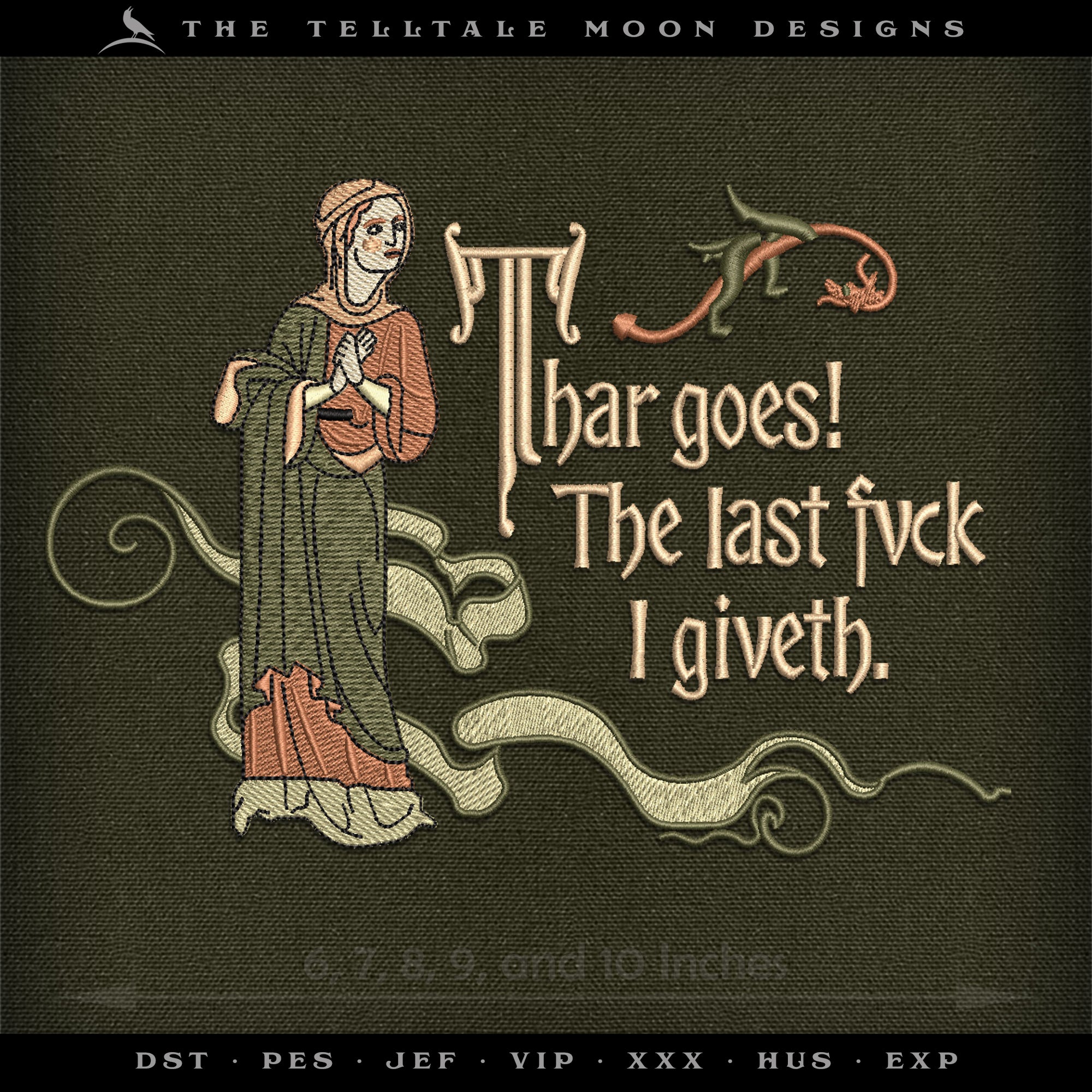 Embroidery: The Last Fvck I Giveth - Five Sizes About 6 to 9 Inches