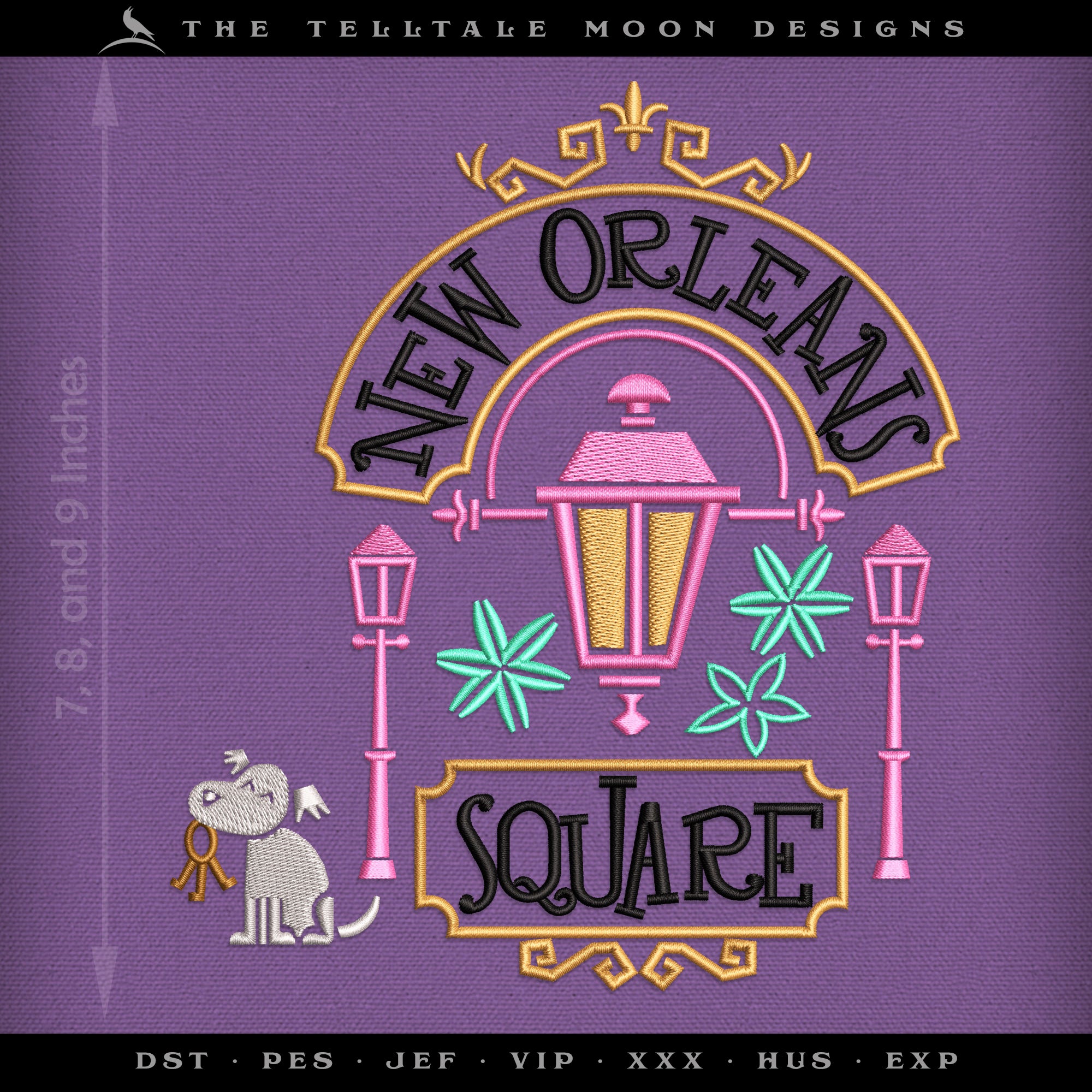 Embroidery: "New Orleans Square" Cute Design Inspired by Magic Kingdom & Pirates of Caribbean - Several Sizes and Formats