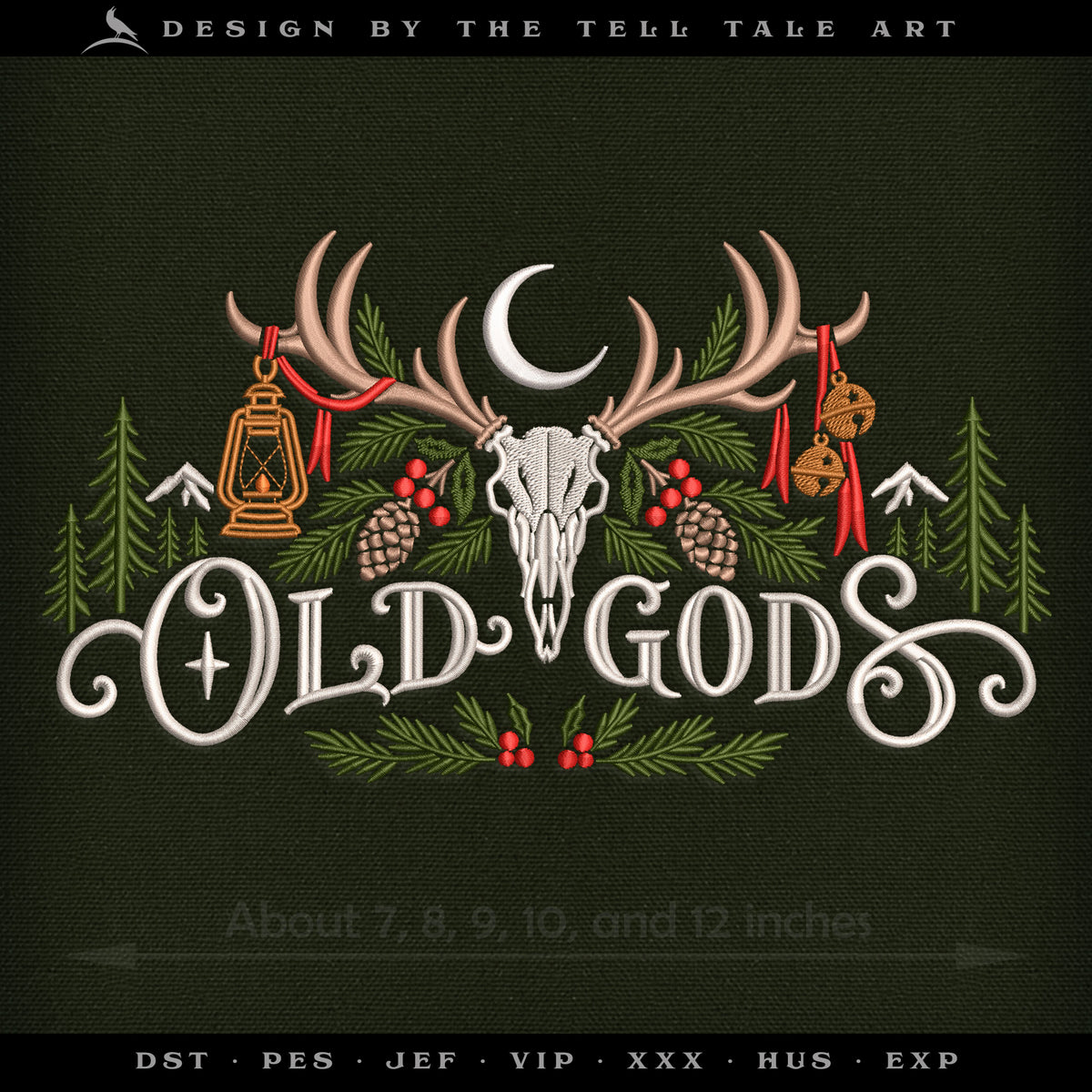 Old Gods Winter Supply – Set Includes Deer Skull, Evergreen Designs & Matching Border Piece
