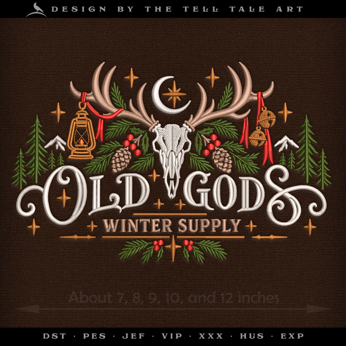 Old Gods Winter Supply – Set Includes Deer Skull, Evergreen Designs & Matching Border Piece