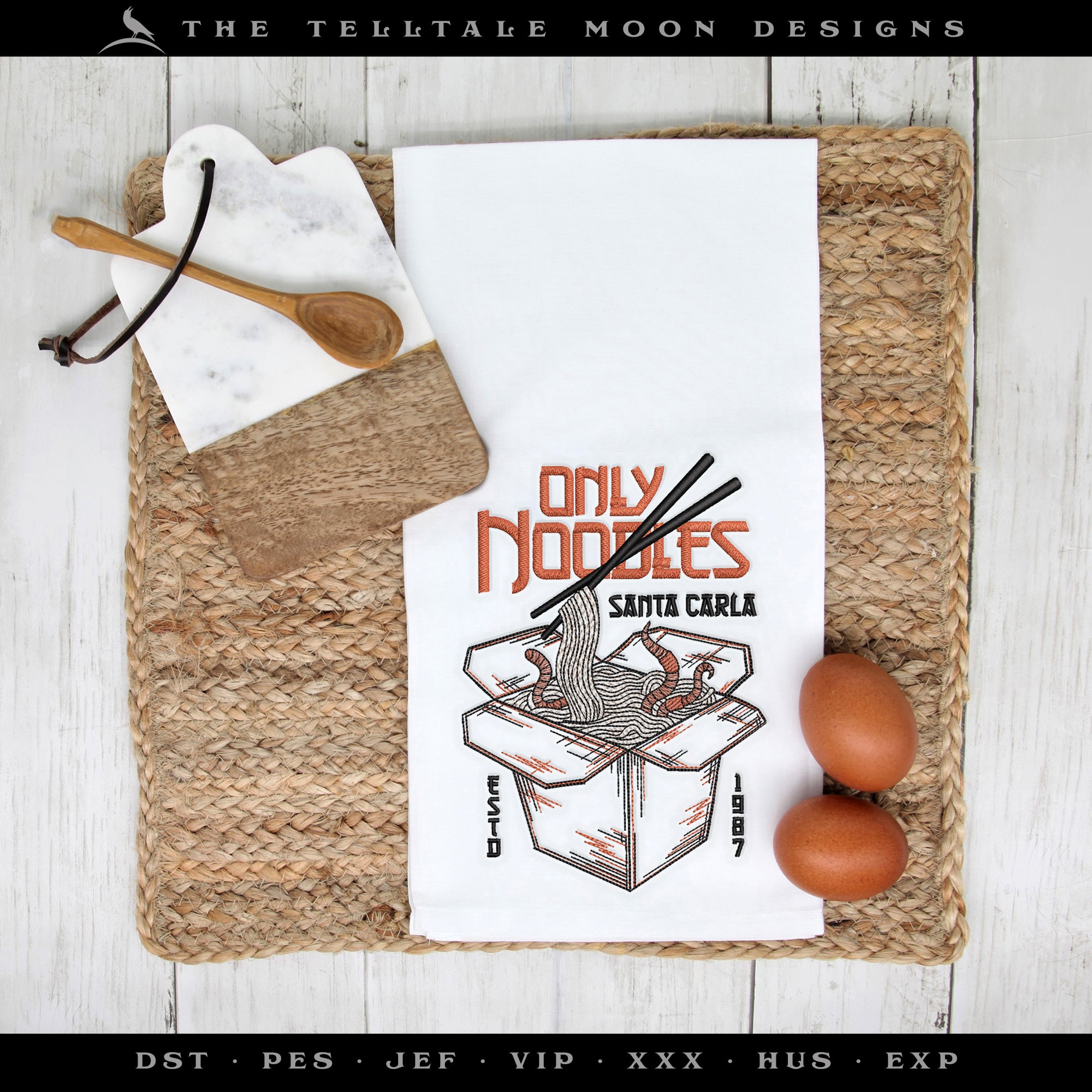 Embroidery Files: "They're Only Noodles, Michael" 1980s Horror Humor - Six Sizes 6 to 12 Inches Tall