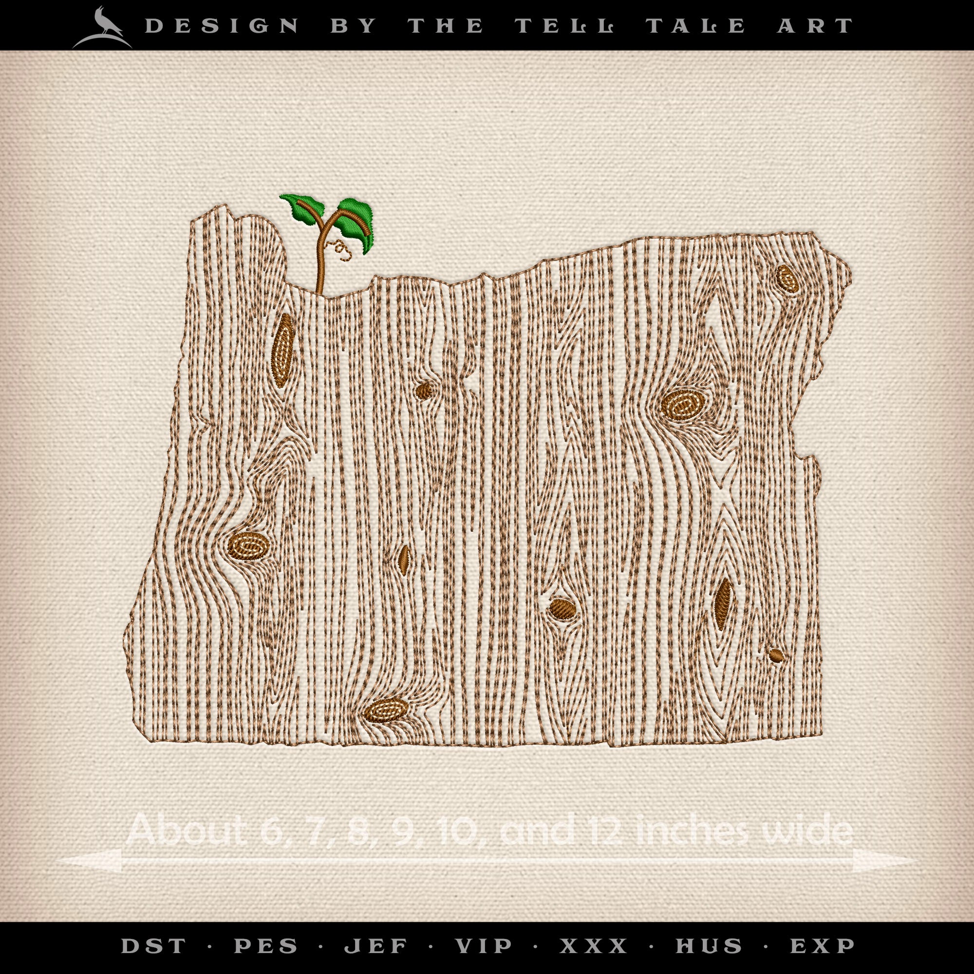 Oregon Woodgrain State Design – Six Sizes 6 to 12 Inches Wide