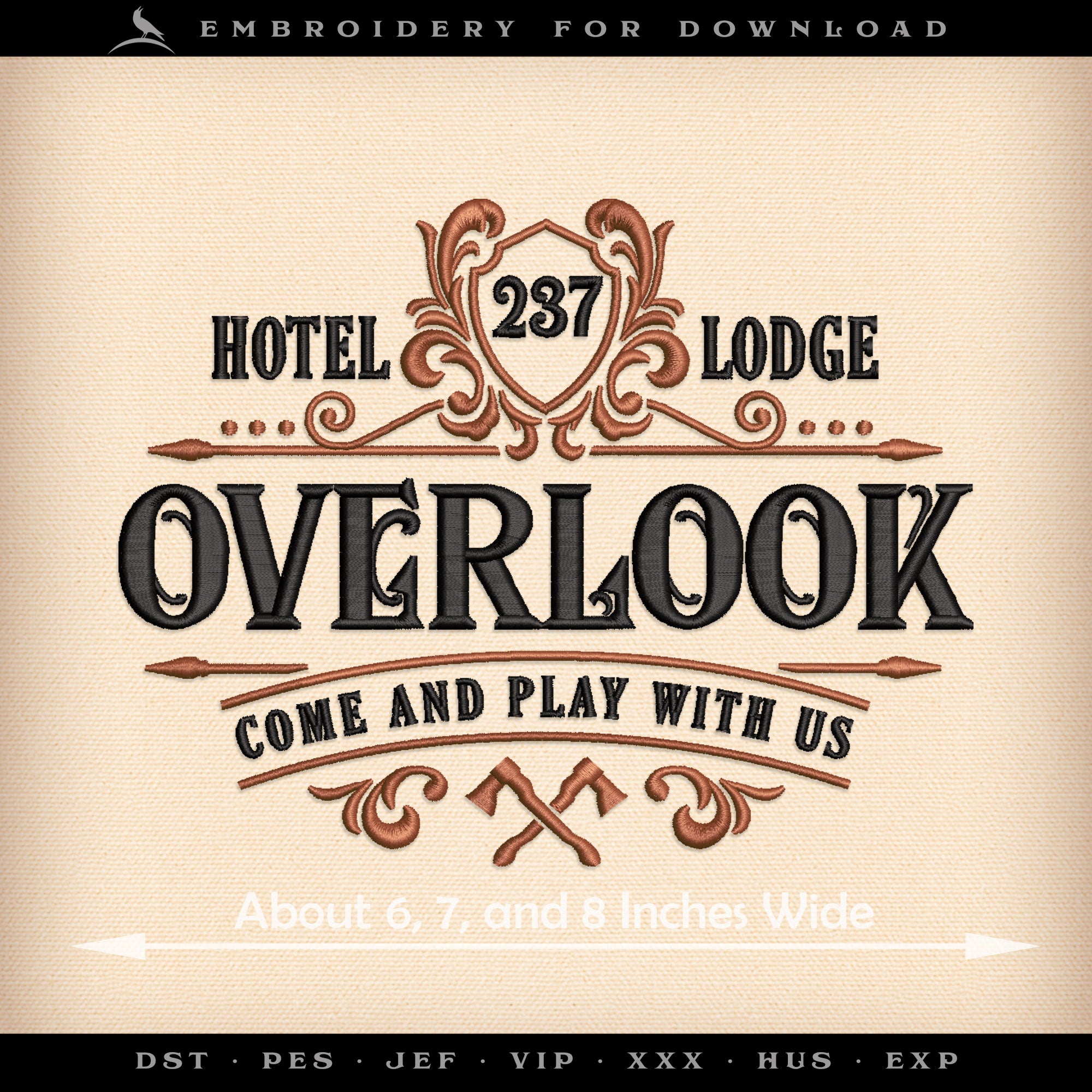 Embroidery: Haunted Hotel Design Set - Three Versions Included, Plus Matching Corner