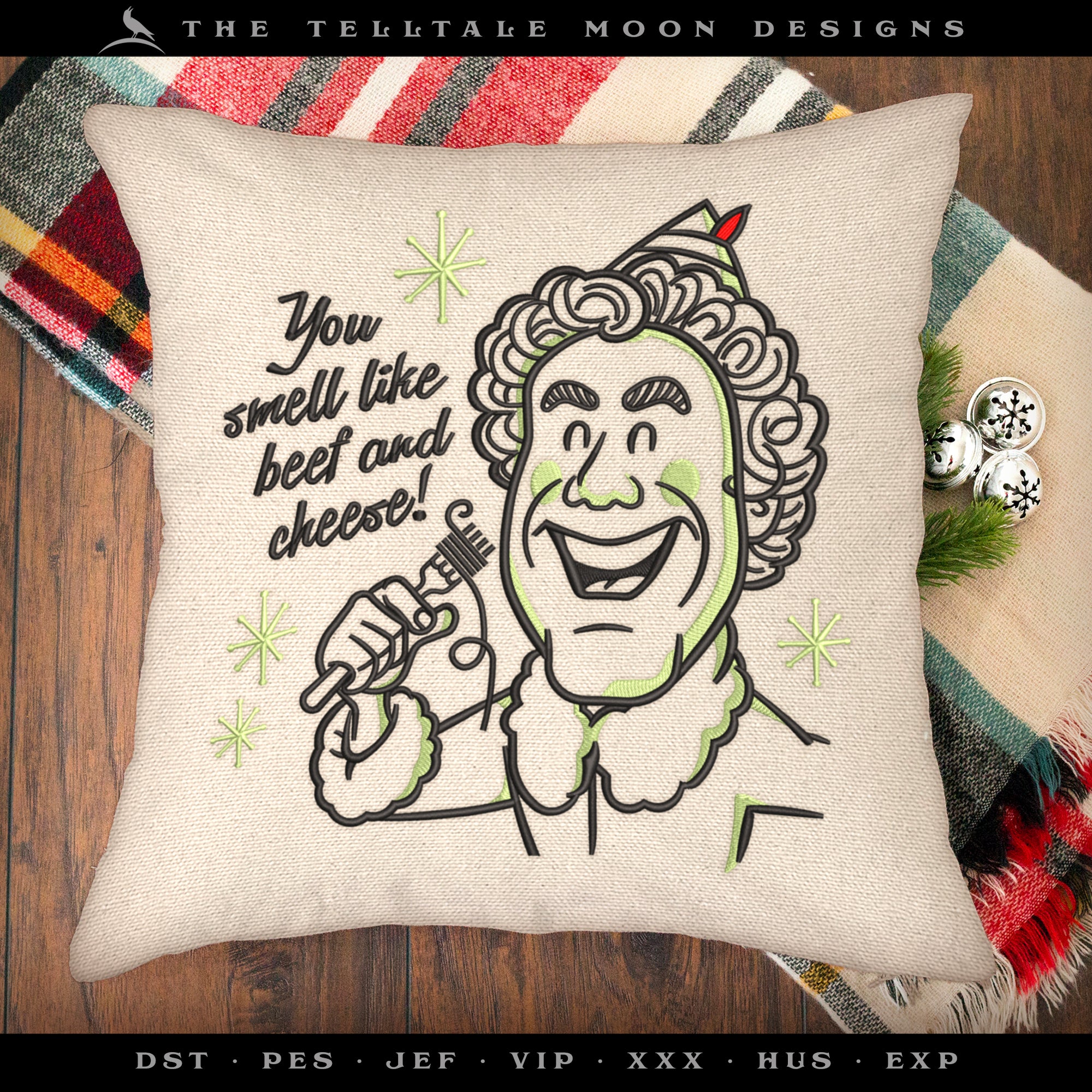 Embroidery: Retro Elf Design (Five Sizes Between 5 and 8 Inches, Three Colors)