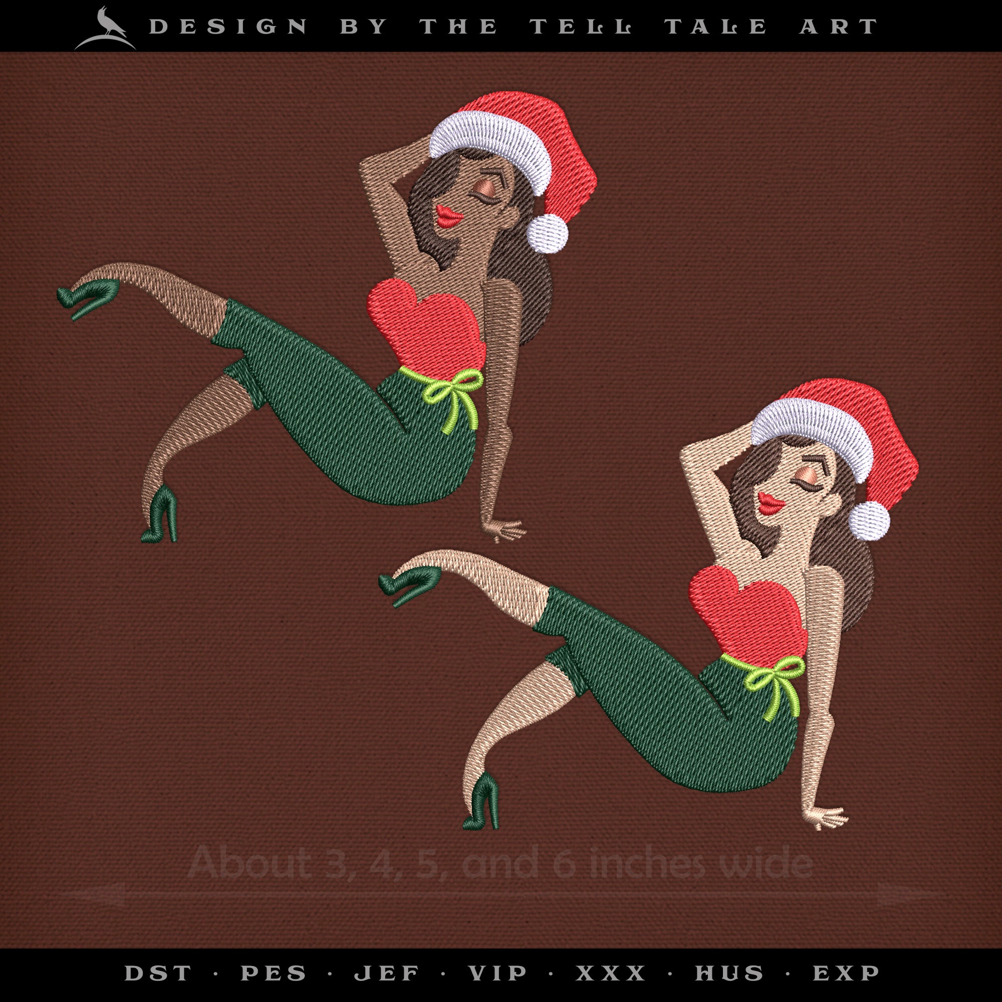 Hurry Down the Chimney Tonight – Six Sizes 5 to 10 Inches – Retro Pinup Christmas