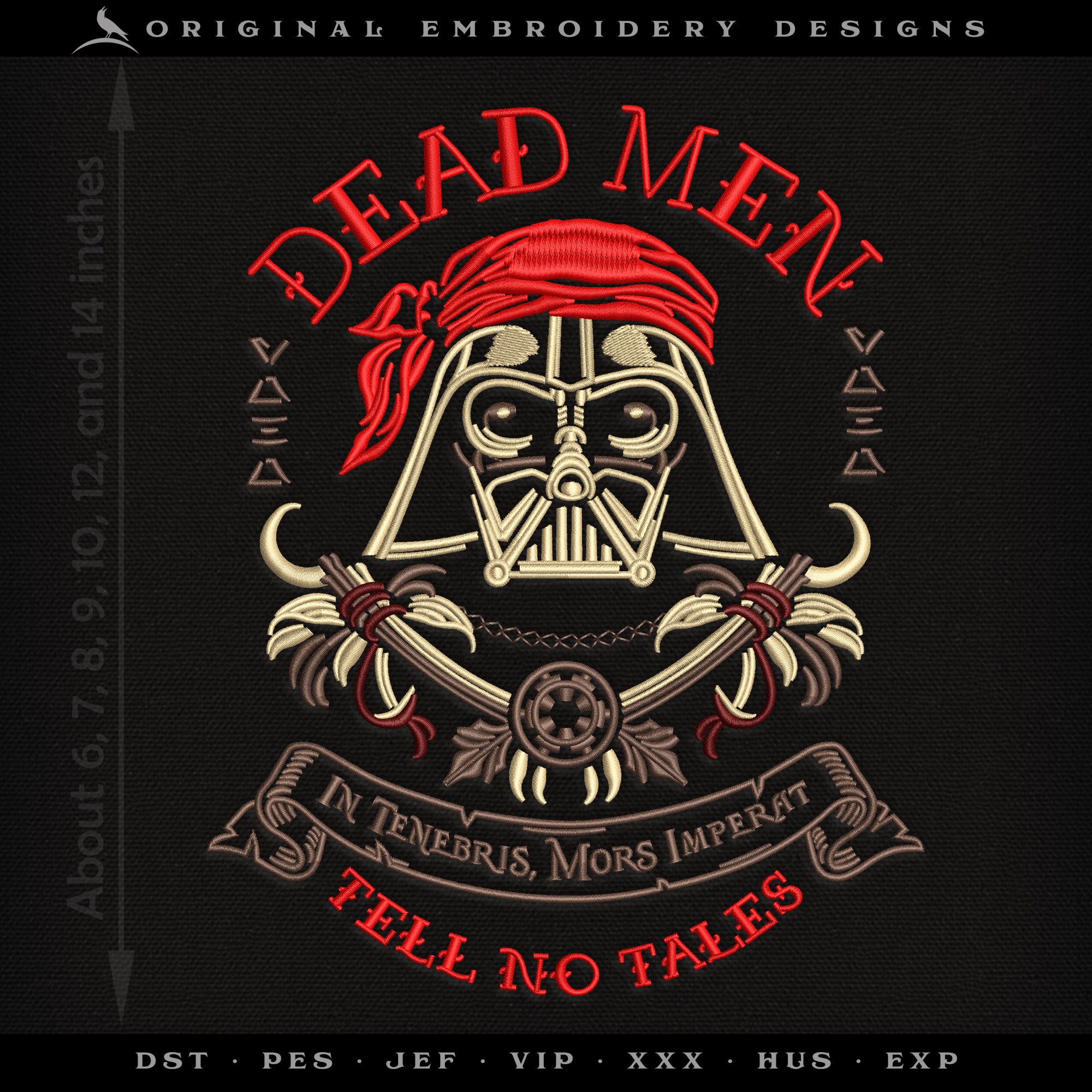 Darth Pirate – Sci-fi & Sea Mashup – Sizes 6 to 16 Inches Tall