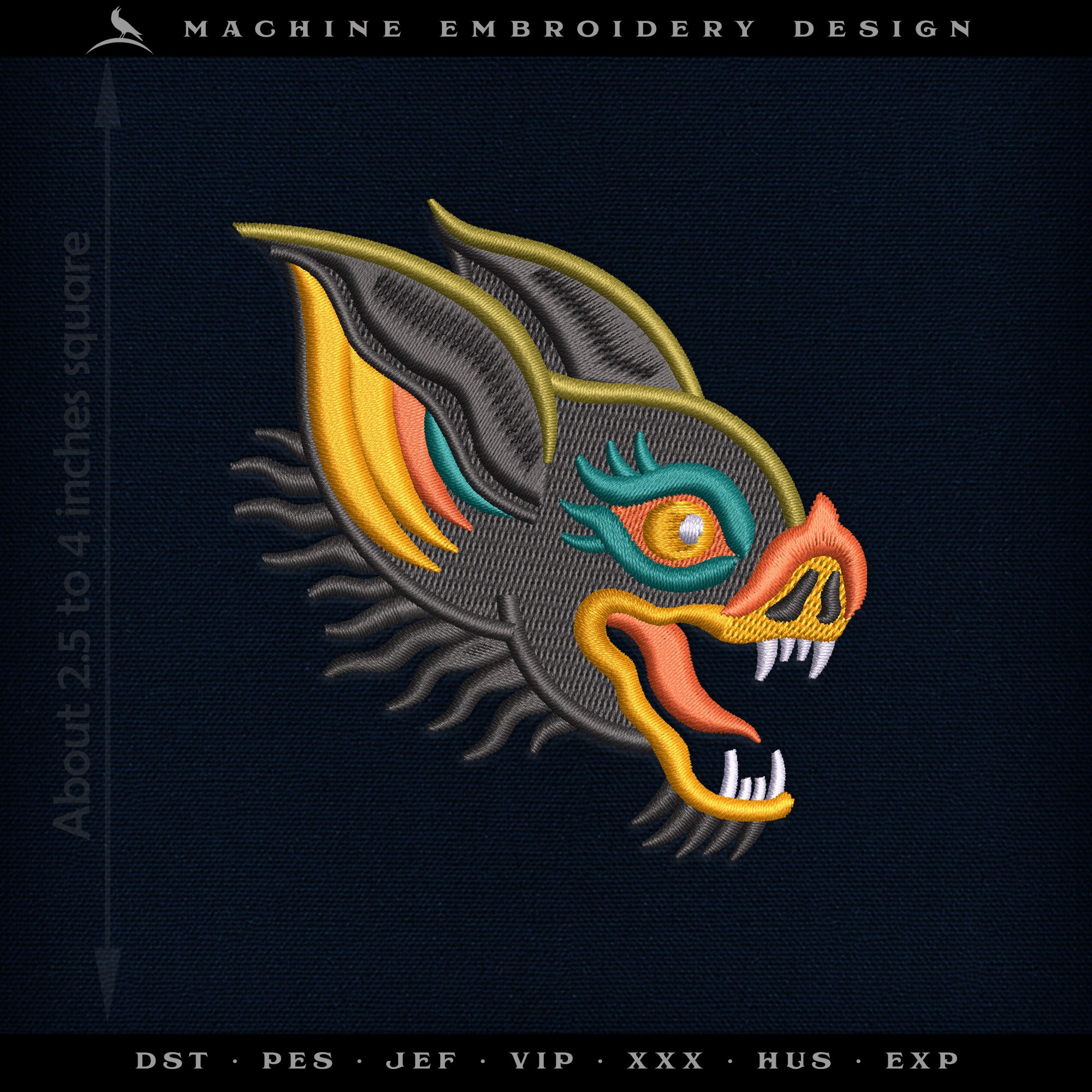 Bat Head – American Traditional Tattoo Flash – Sizes 2.5 to 4 Inches