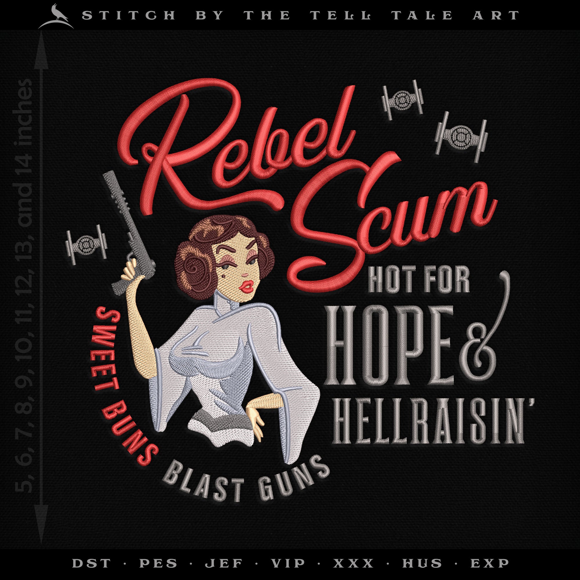 Rebel Scum Set – Retro Space Rebel Sign & Blaster Girl – 4 to 13 Inches