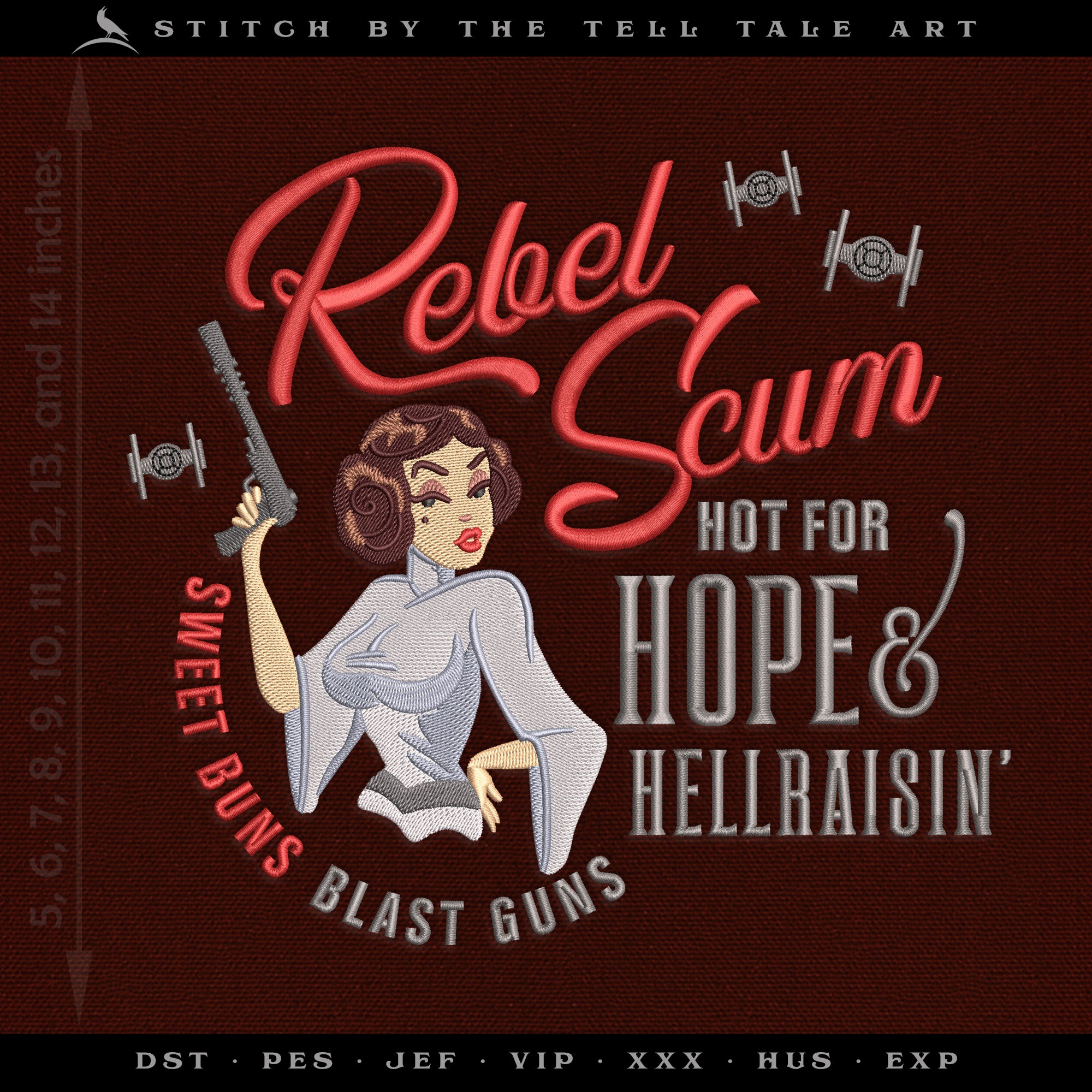 Rebel Scum Set – Retro Space Rebel Sign & Blaster Girl – 4 to 13 Inches