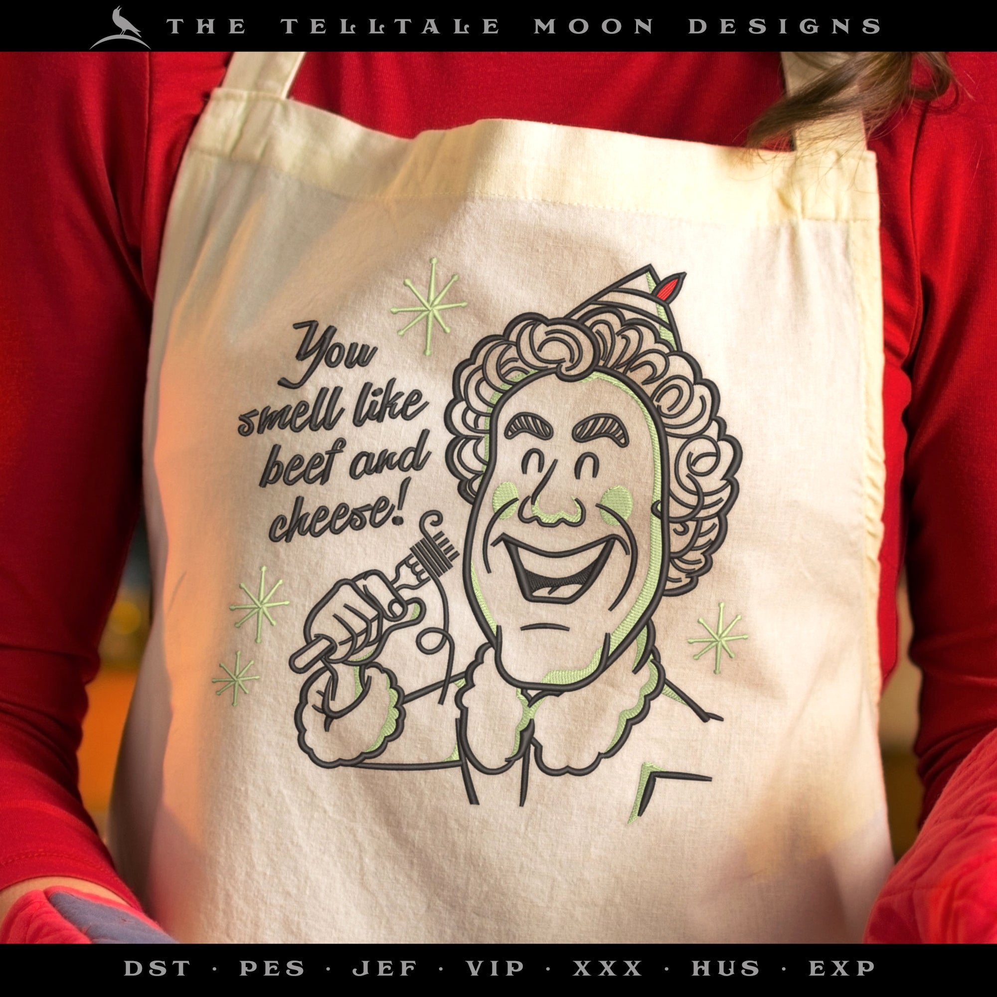 Embroidery: Retro Elf Design (Five Sizes Between 5 and 8 Inches, Three Colors)