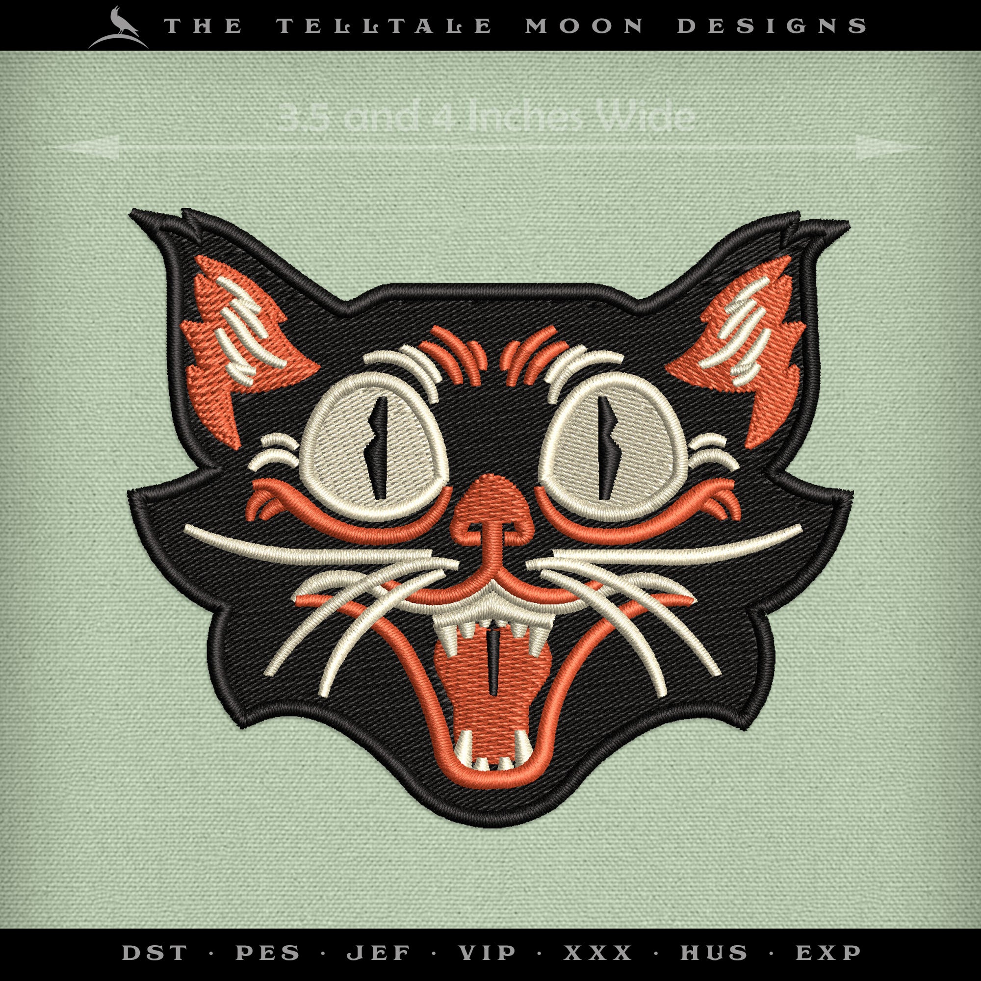 Embroidery: Retro Halloween Cat Set v.1 Includes Both the Design and the Pennant Embroidery