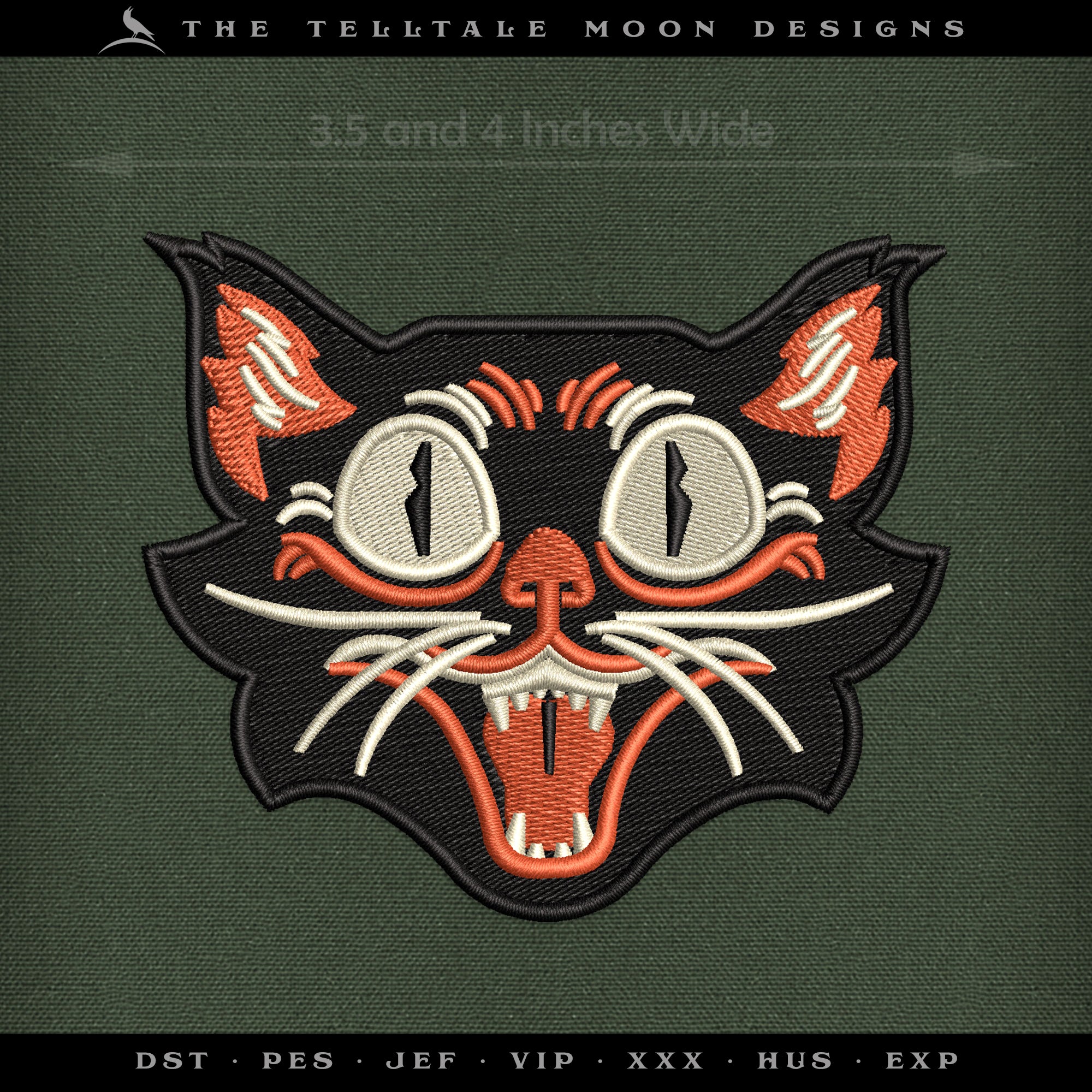 Embroidery: Retro Halloween Cat Set v.1 Includes Both the Design and the Pennant Embroidery