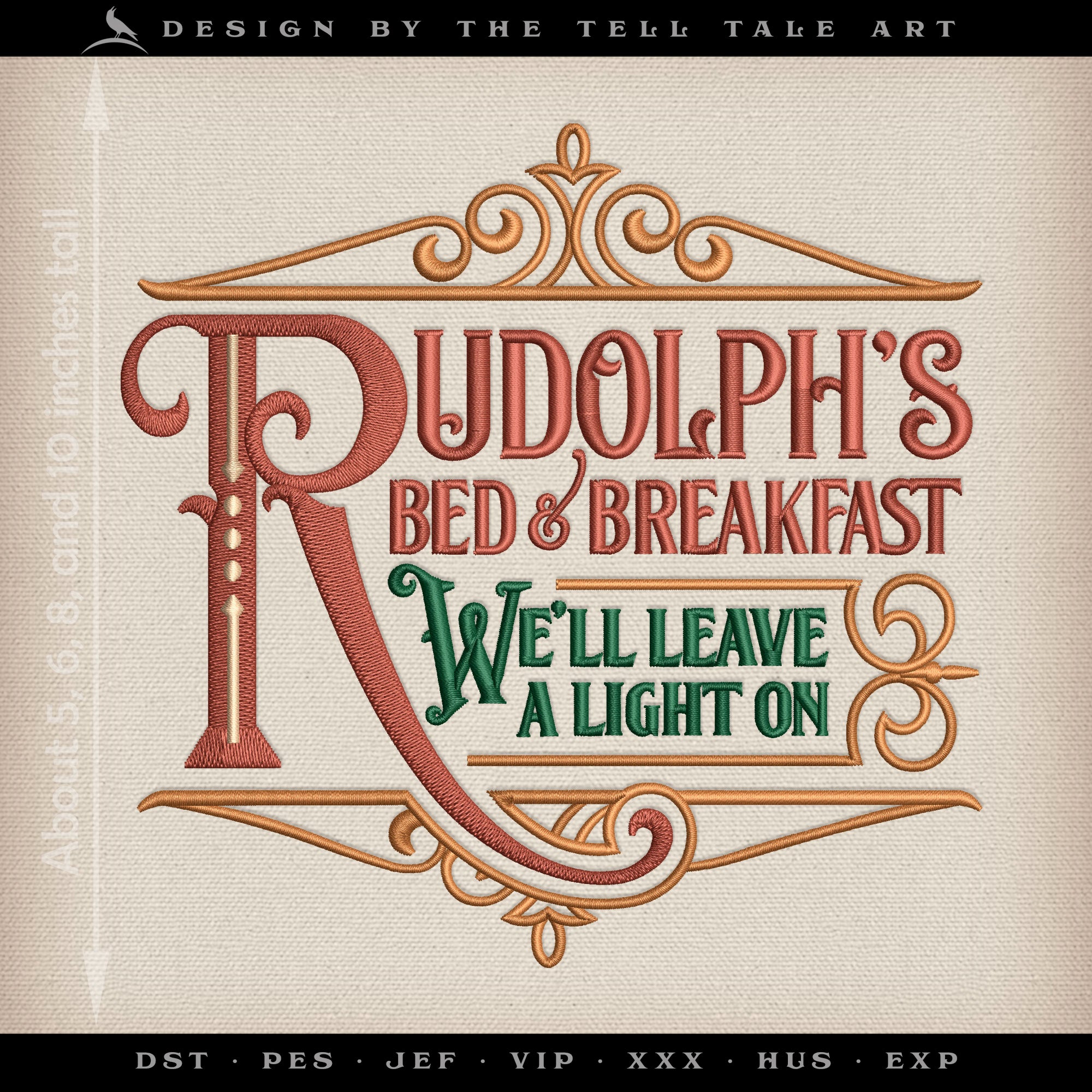 Rudolph’s Bed & Breakfast – Four Sizes 5 to 10 Inches – Vintage Christmas Sign