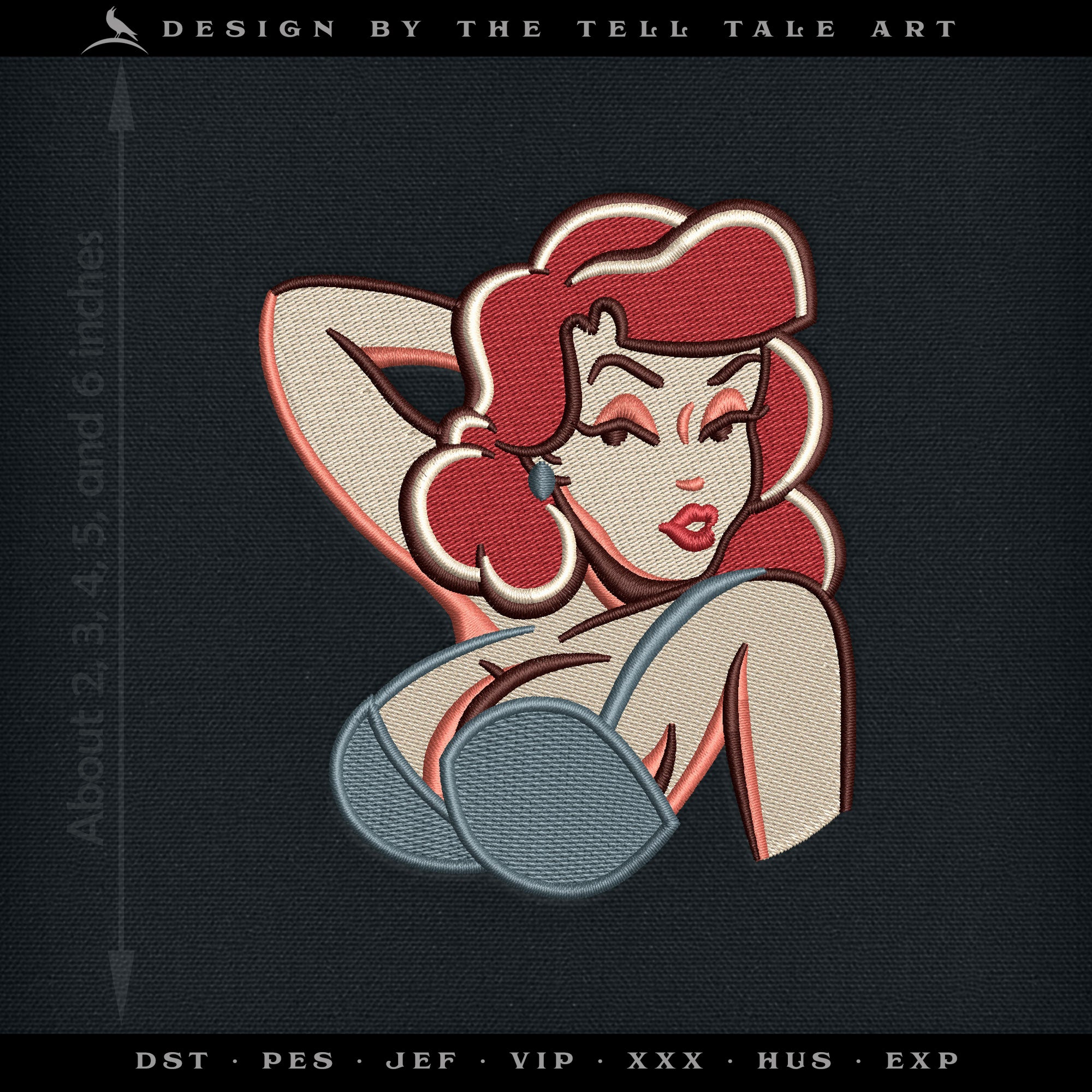 Vintage Rockabilly Pinup Girl – Six Sizes 2 to 6 Inches – Tattoo Style
