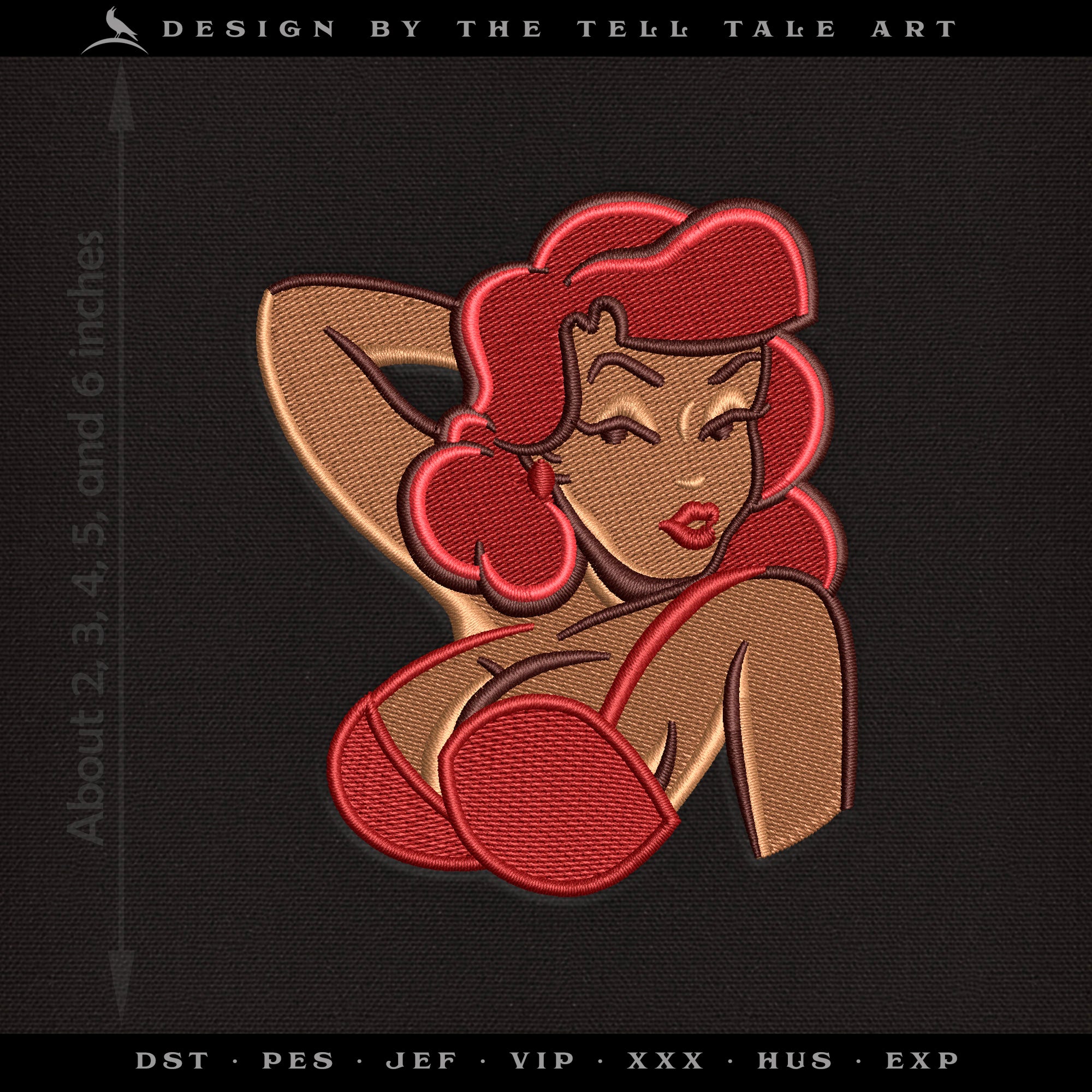 Vintage Rockabilly Pinup Girl – Six Sizes 2 to 6 Inches – Tattoo Style