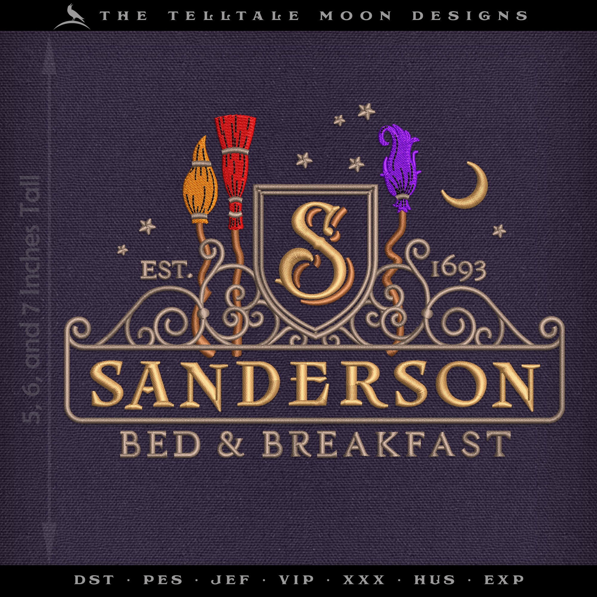 Embroidery: Sanderson Bed & Breakfast (5, 6, and 7 Inches Tall; Seven Thread Colors)
