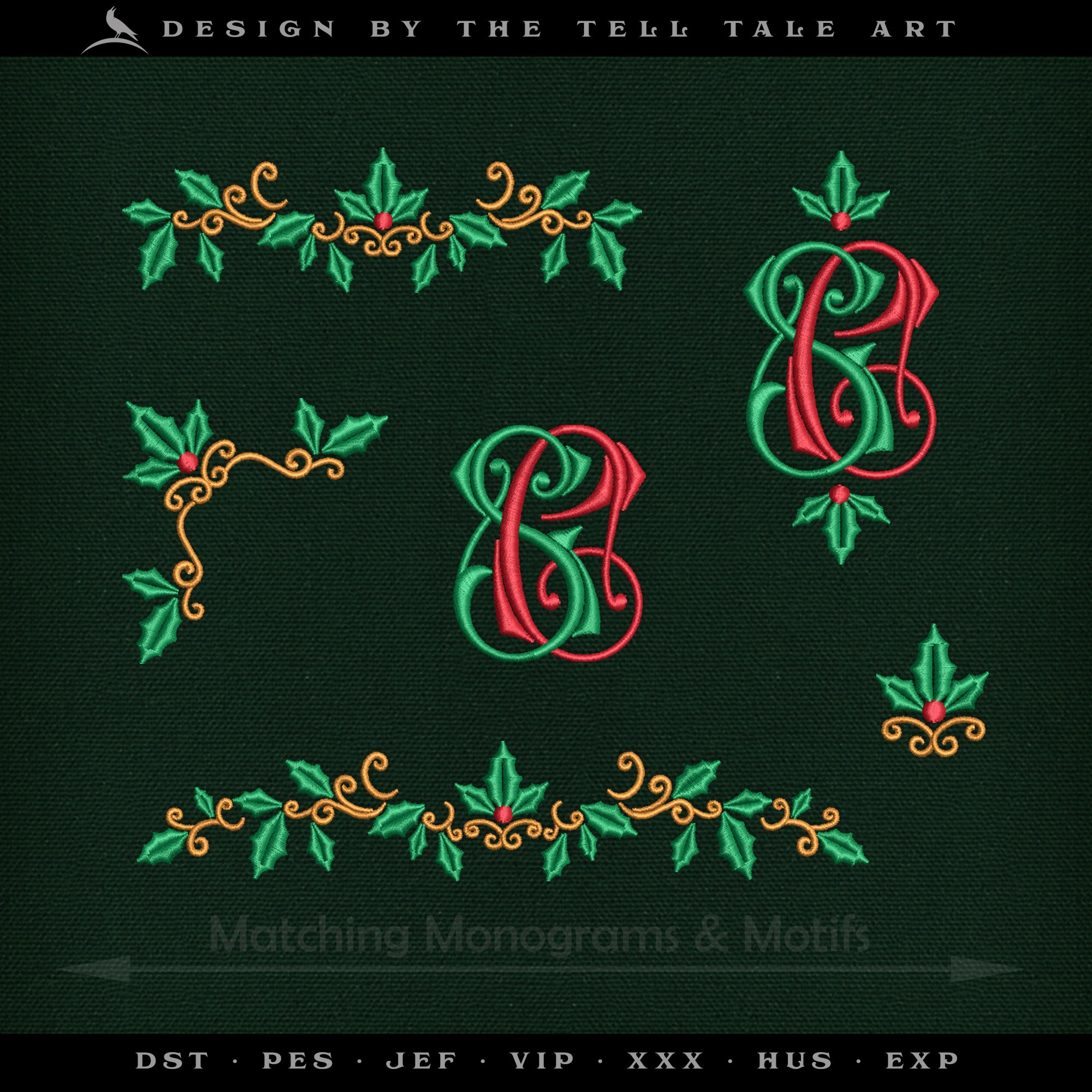 Santa Claus – Père Noël Monogram SET – Four Sizes 6.5 to 9 Inches + Several Bonus Motifs