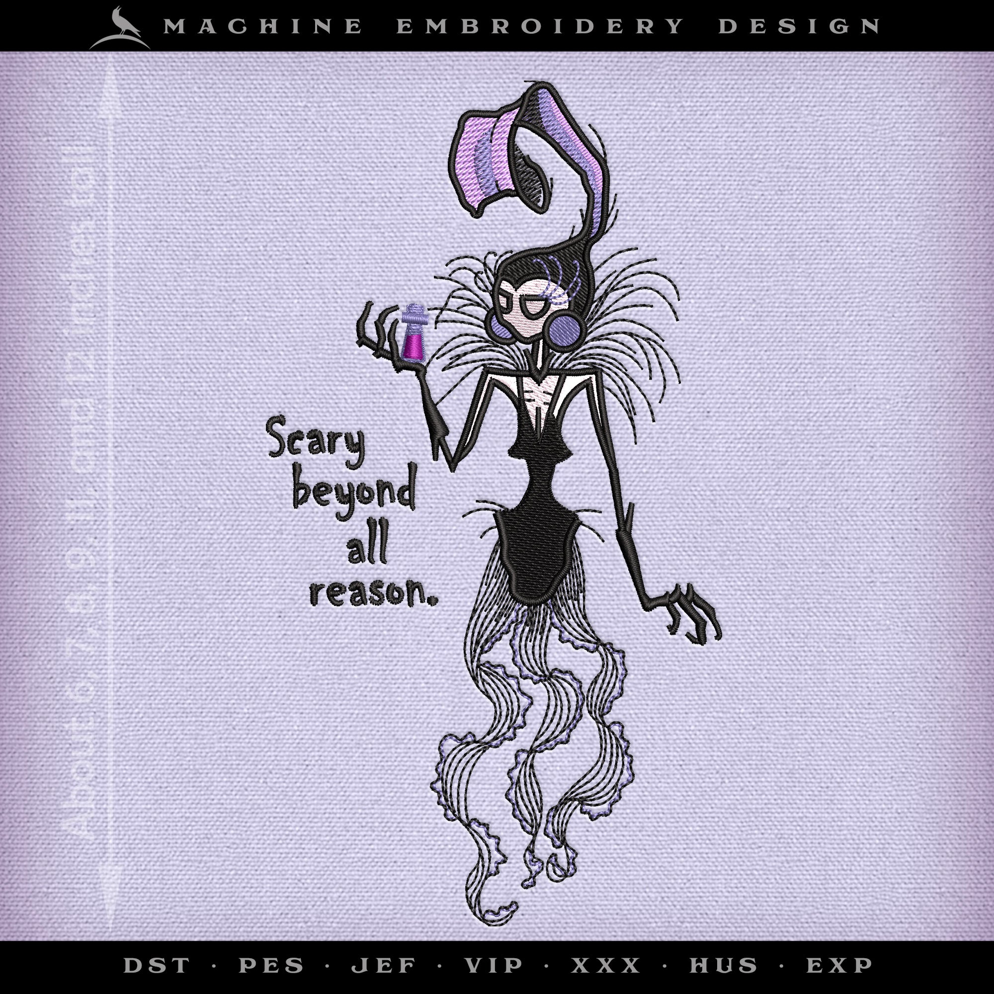 Embroidery That's Scary Beyond All Reason – Six Sizes, 6 to 12 Inches