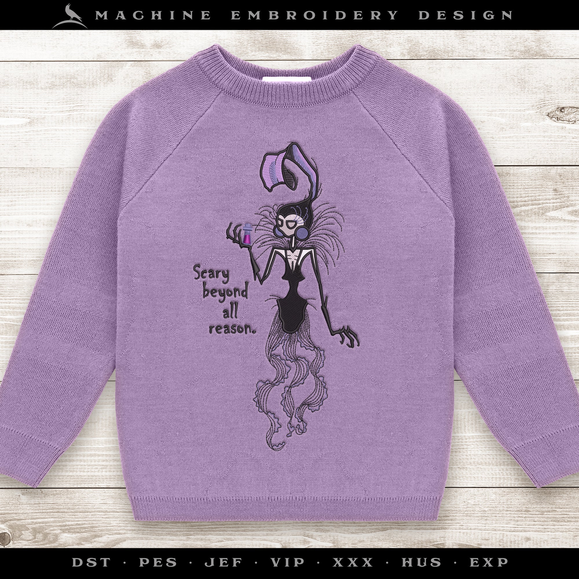 Embroidery That's Scary Beyond All Reason – Six Sizes, 6 to 12 Inches