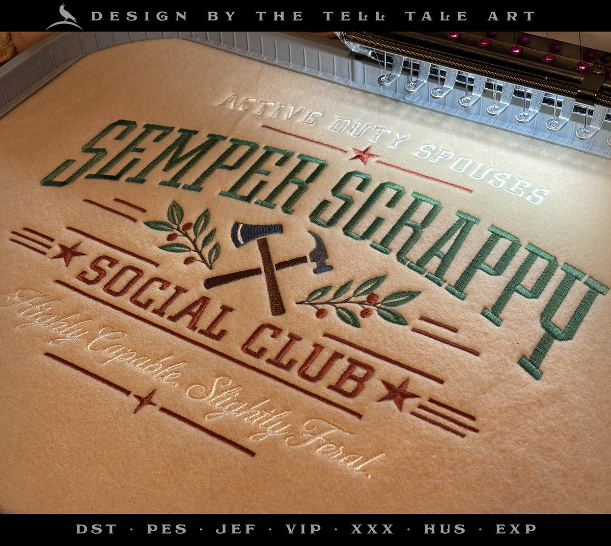 Semper Scrappy Social Club – Active Duty Spouses – Four Sizes 7.5 to 12.5 Inches