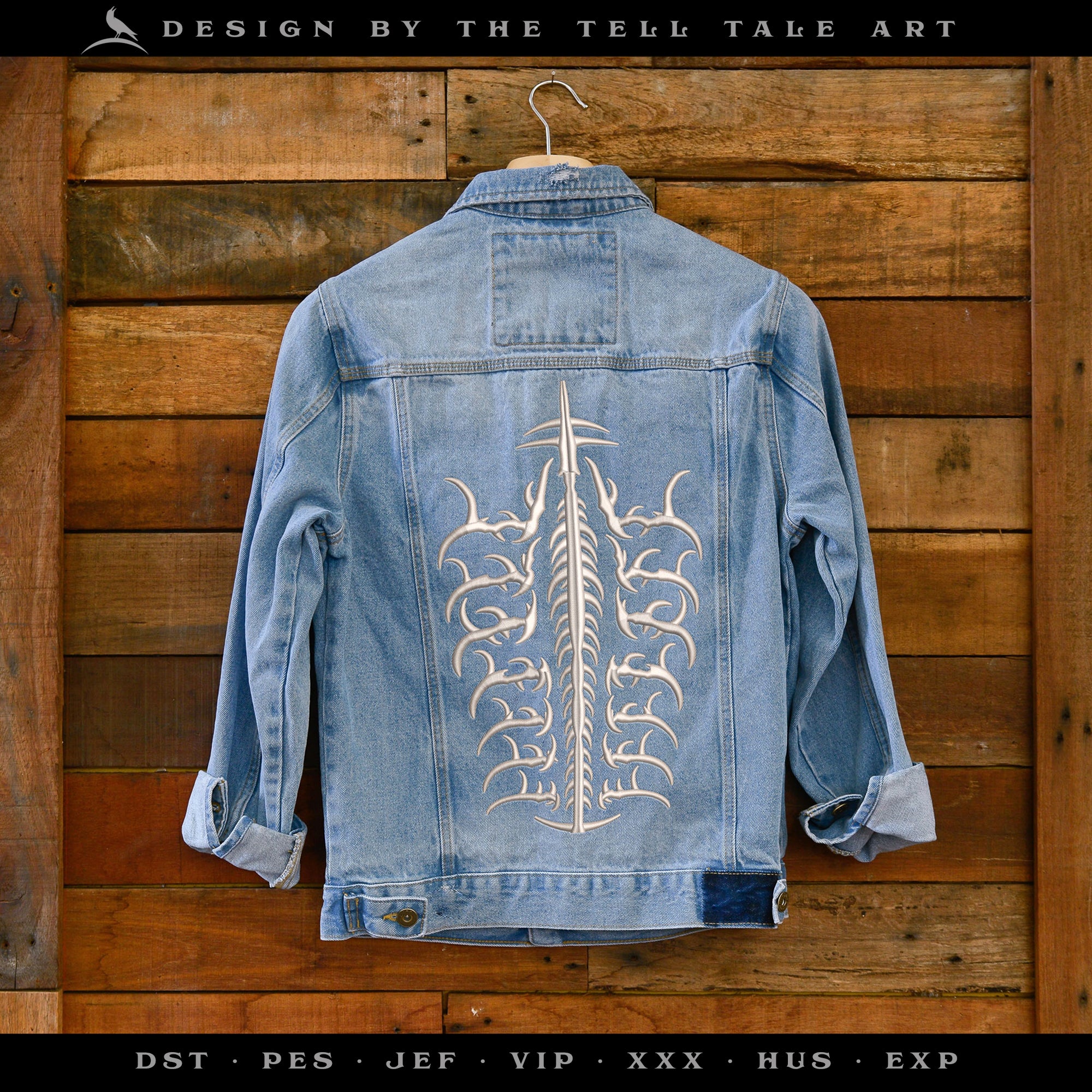 Sharp Backbone Spine – Seven Sizes 4 to 14 Inches – Gothic Tattoo Style