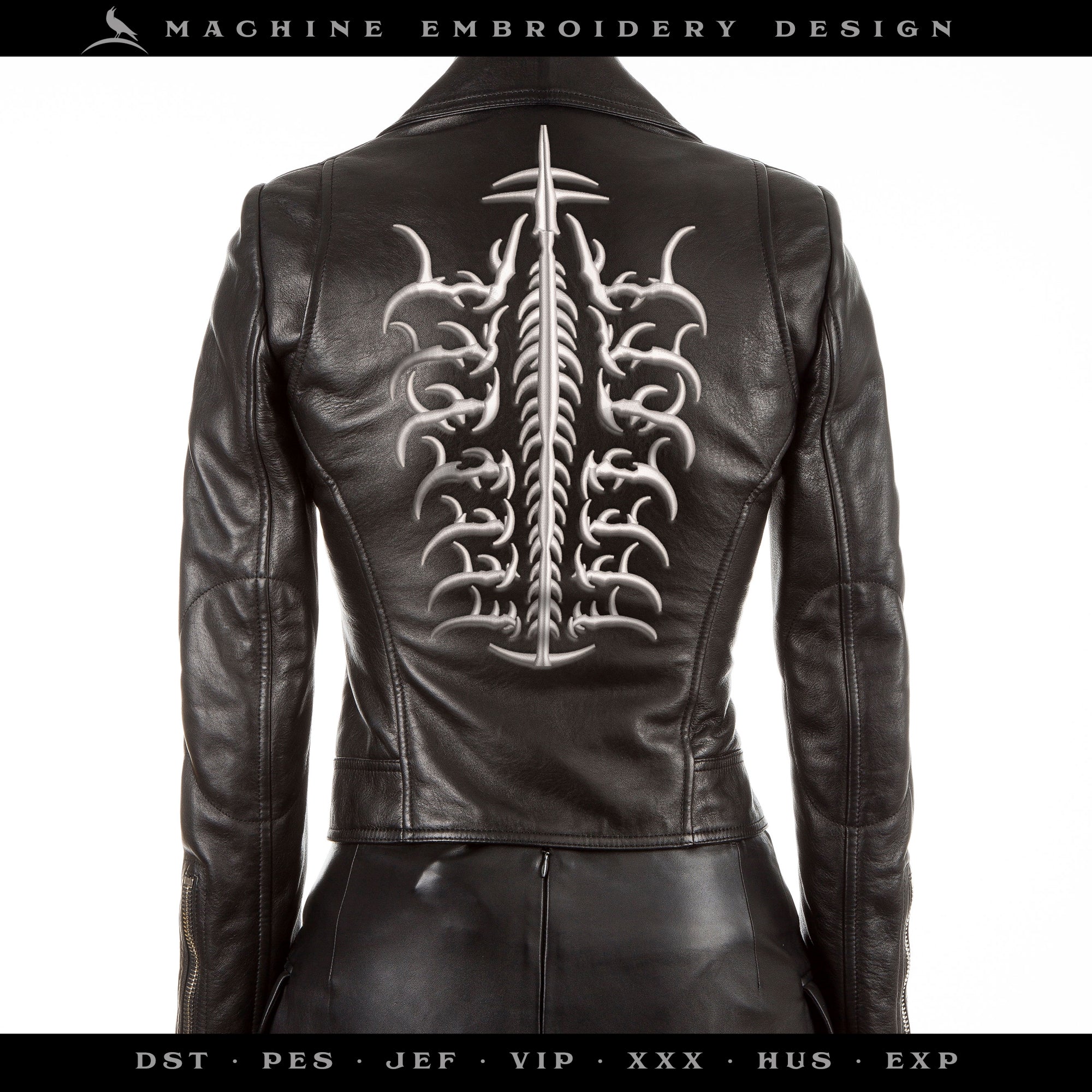 Sharp Backbone Spine – Seven Sizes 4 to 14 Inches – Gothic Tattoo Style