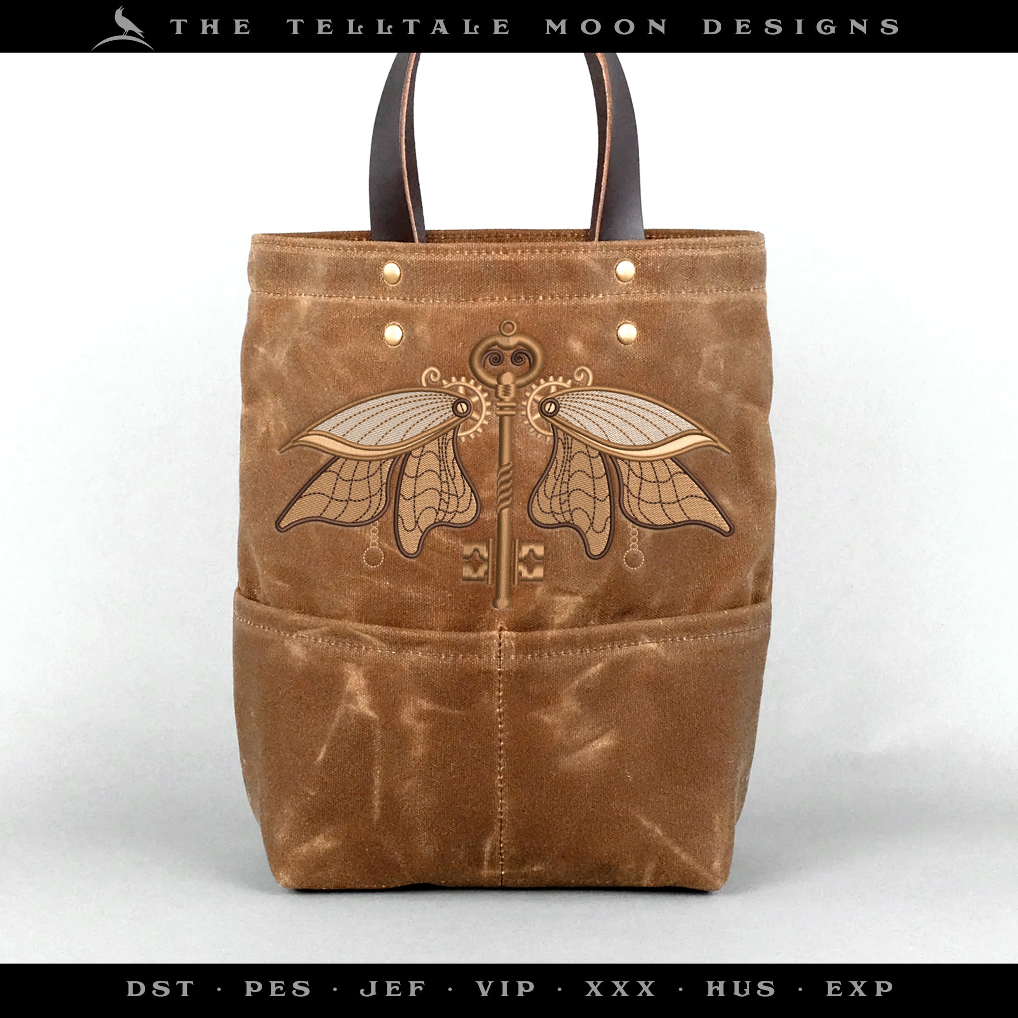 Embroidery: Steampunk Moth - 4, 5, 6, 7, and 8 Inch Versions