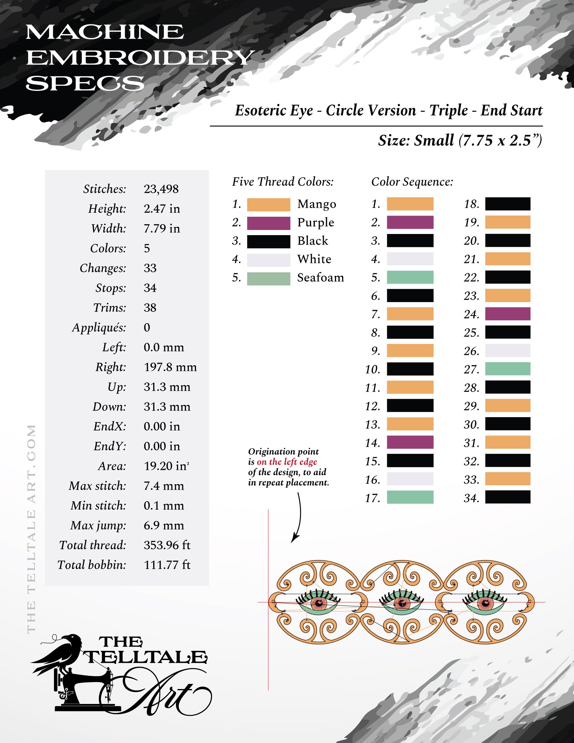 Esoteric Eye Border Embroidery Set – Repeat Trim System – Multiple Layouts & Sizes