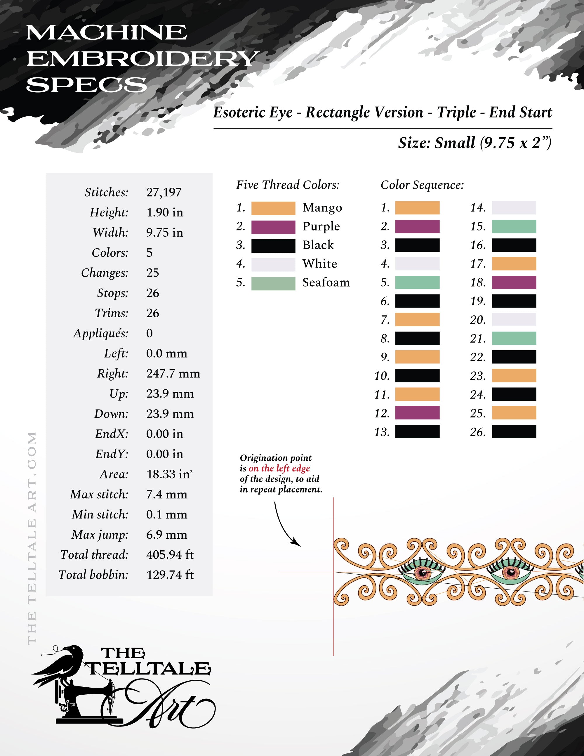 Esoteric Eye Border Embroidery Set – Repeat Trim System – Multiple Layouts & Sizes