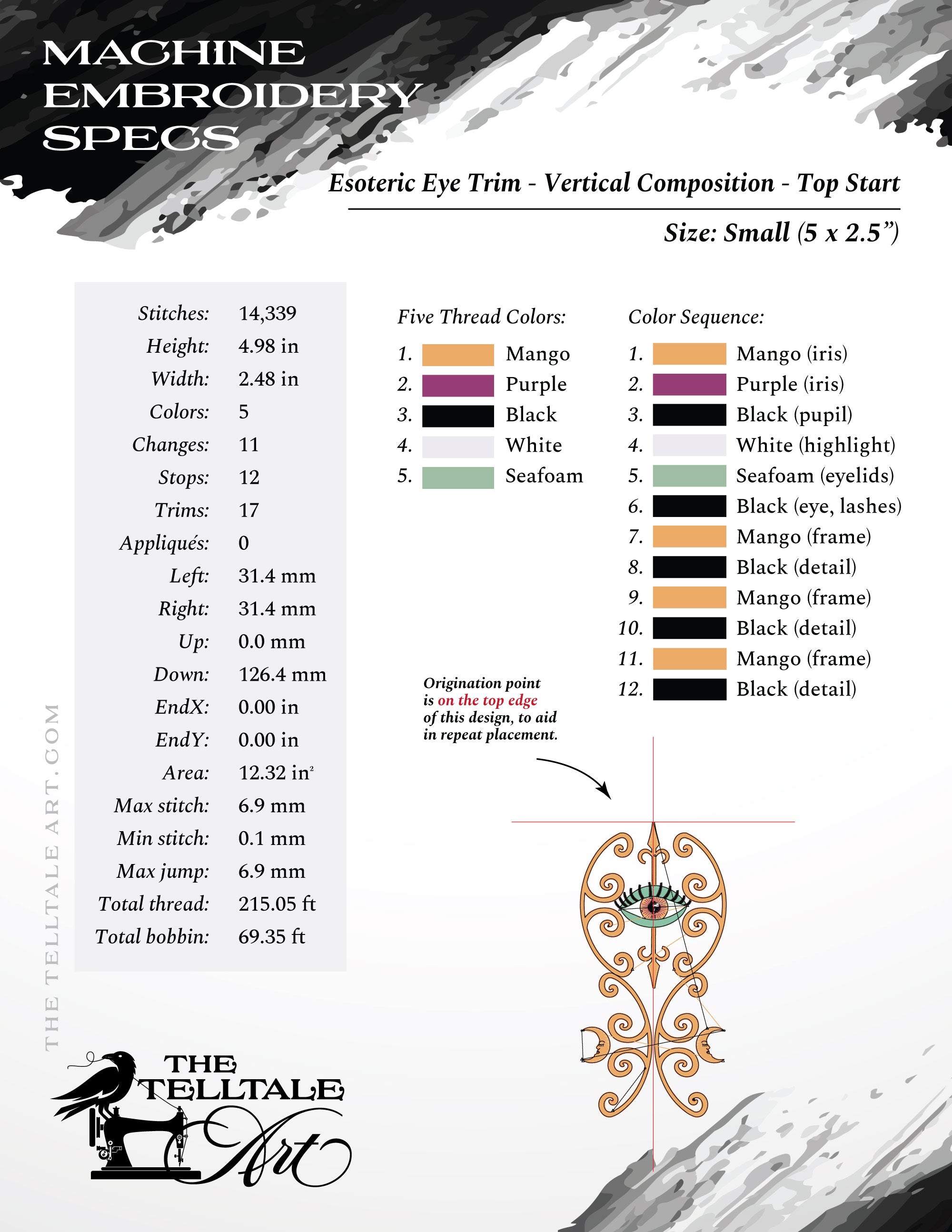 Esoteric Eye Border Embroidery Set – Repeat Trim System – Multiple Layouts & Sizes