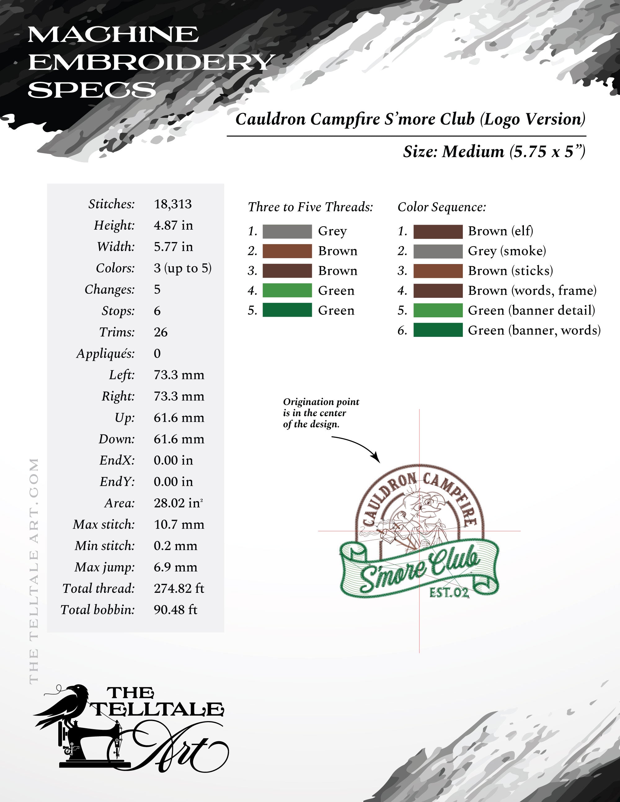 Cauldron Campfire S’more Club – Wizard Camp Badge – Two Layout Versions