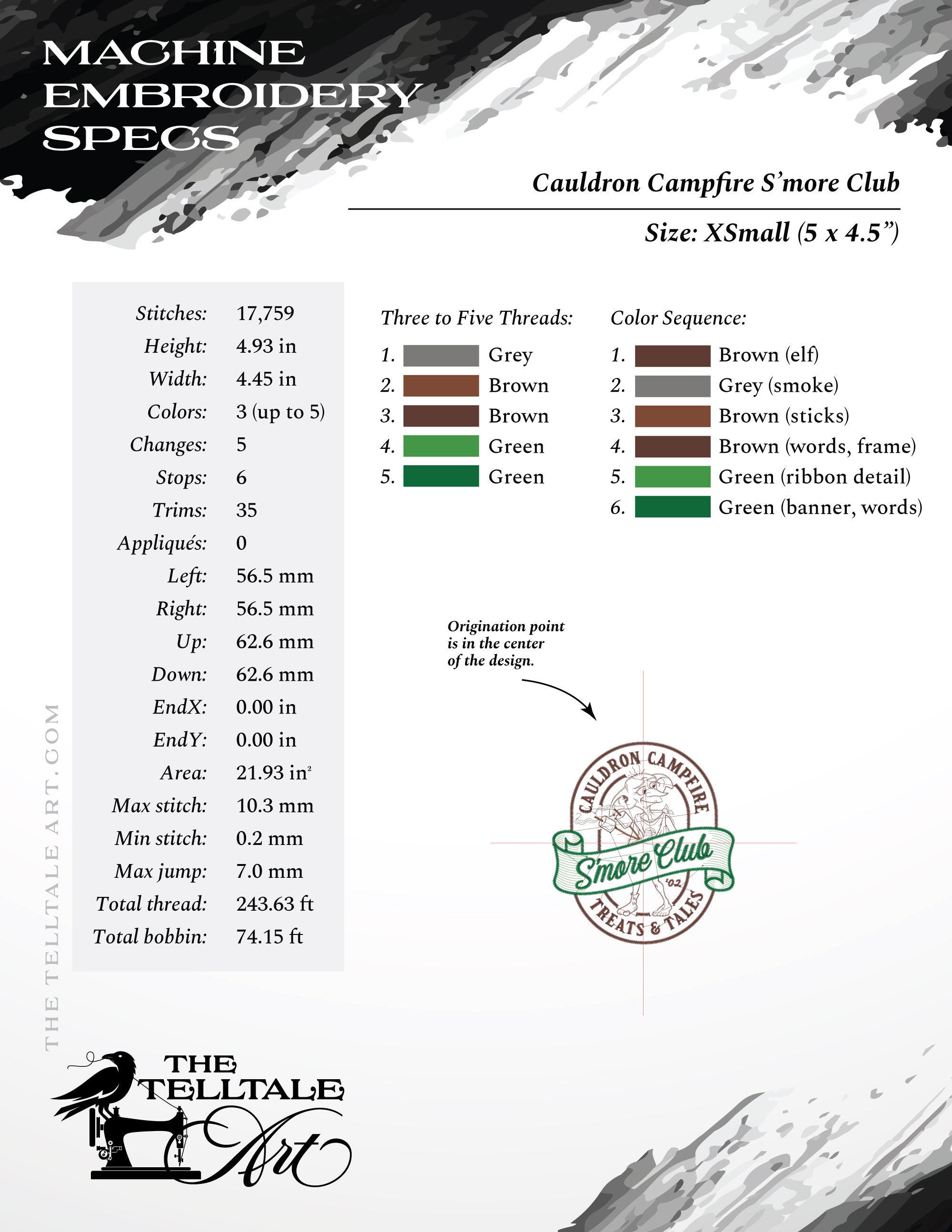 Cauldron Campfire S’more Club – Wizard Camp Badge – Two Layout Versions