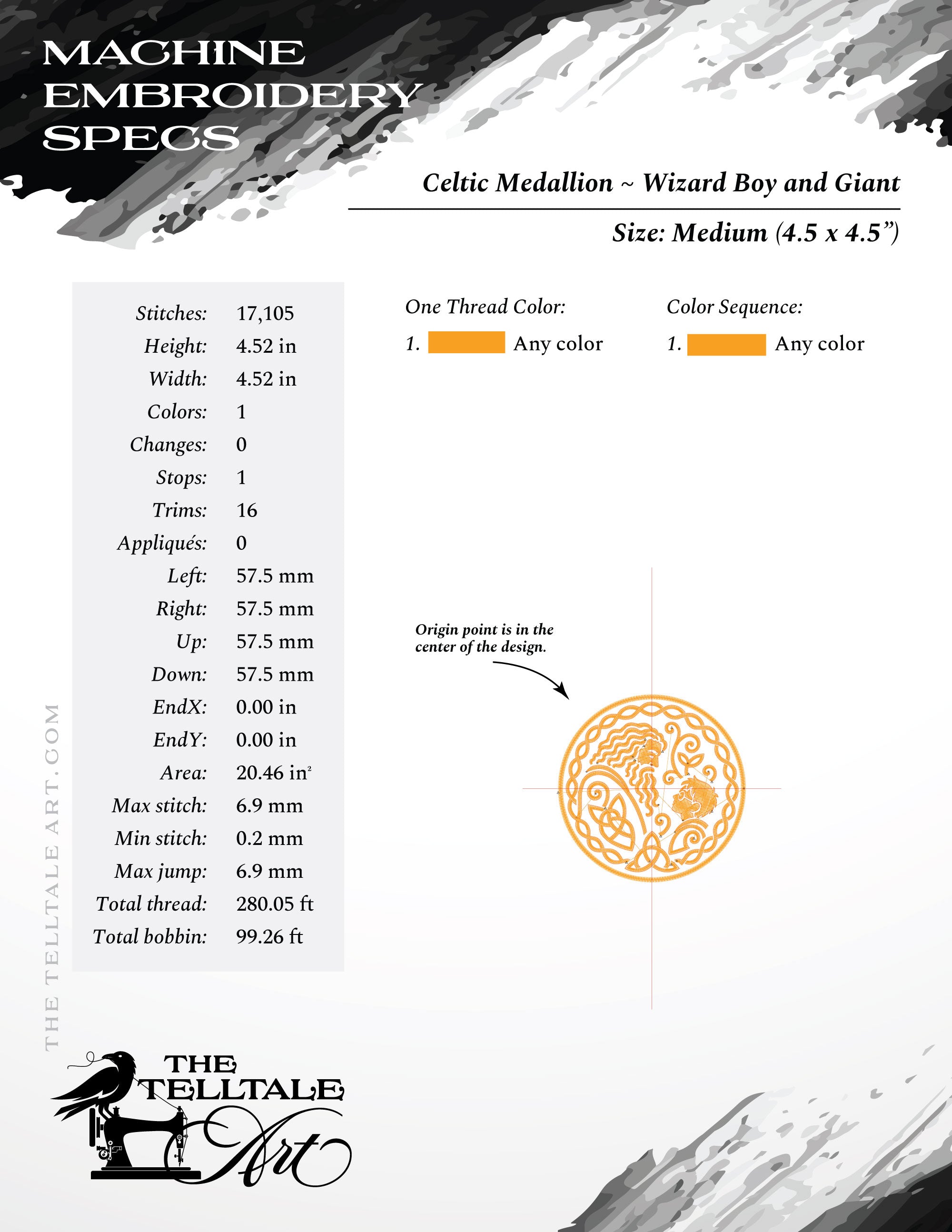 Wizard & Giant Celtic Medallion - Six Sizes 4 to 10 Inches Square