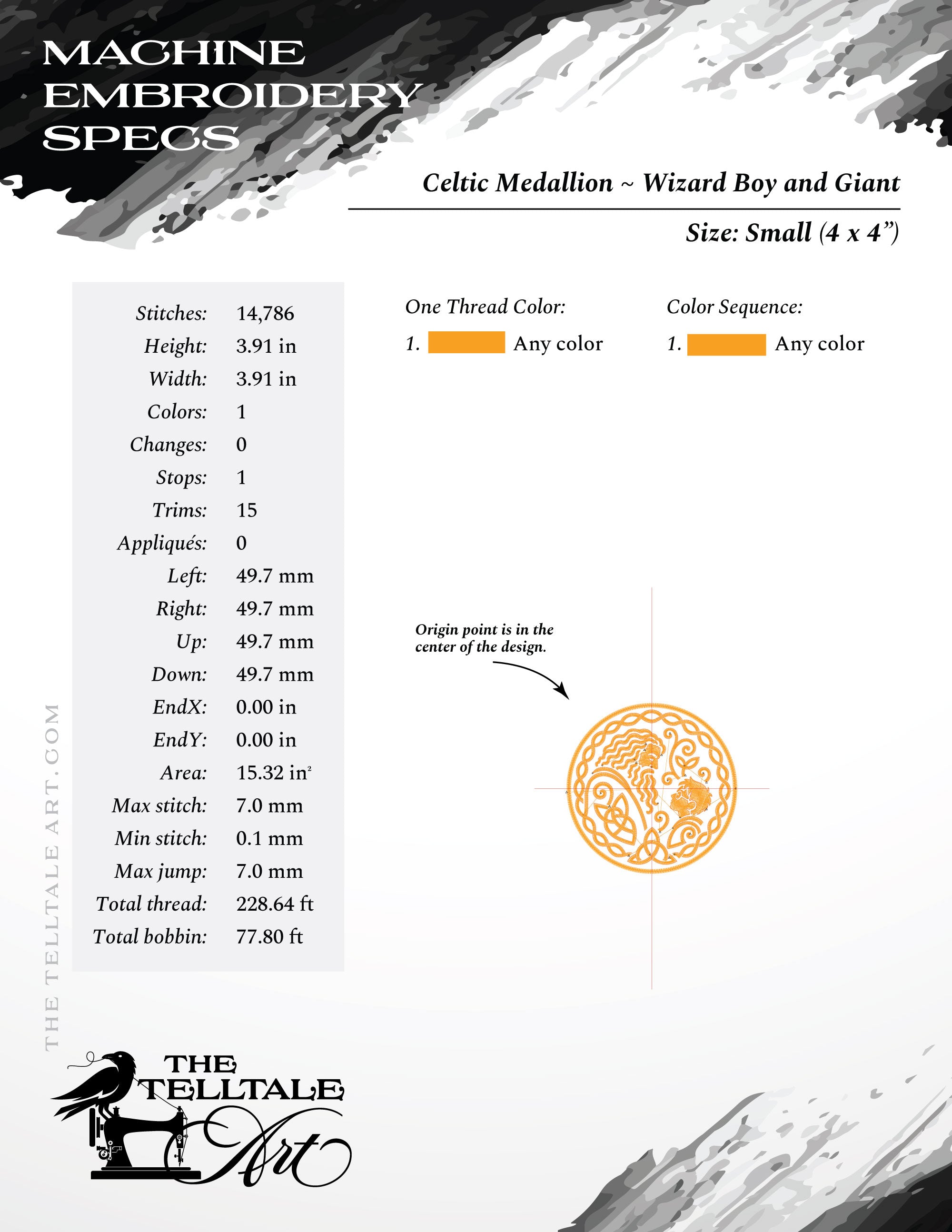 Wizard & Giant Celtic Medallion - Six Sizes 4 to 10 Inches Square