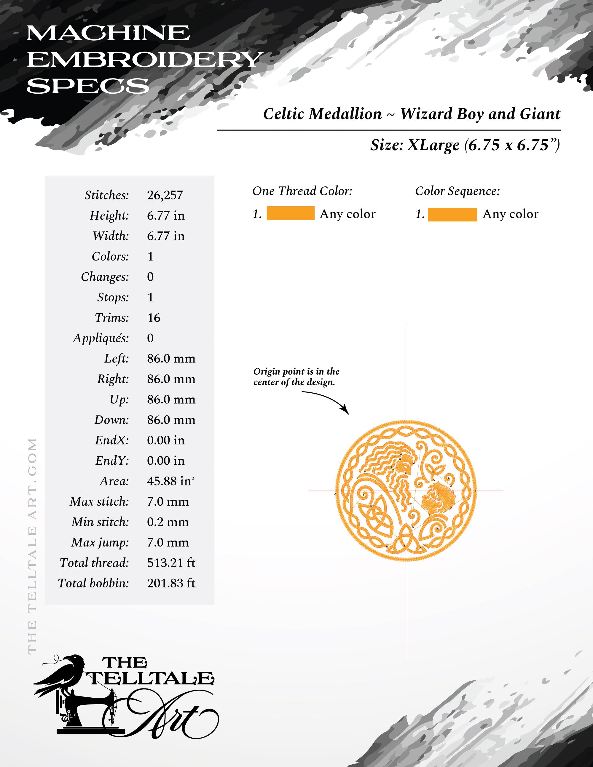 Wizard & Giant Celtic Medallion - Six Sizes 4 to 10 Inches Square