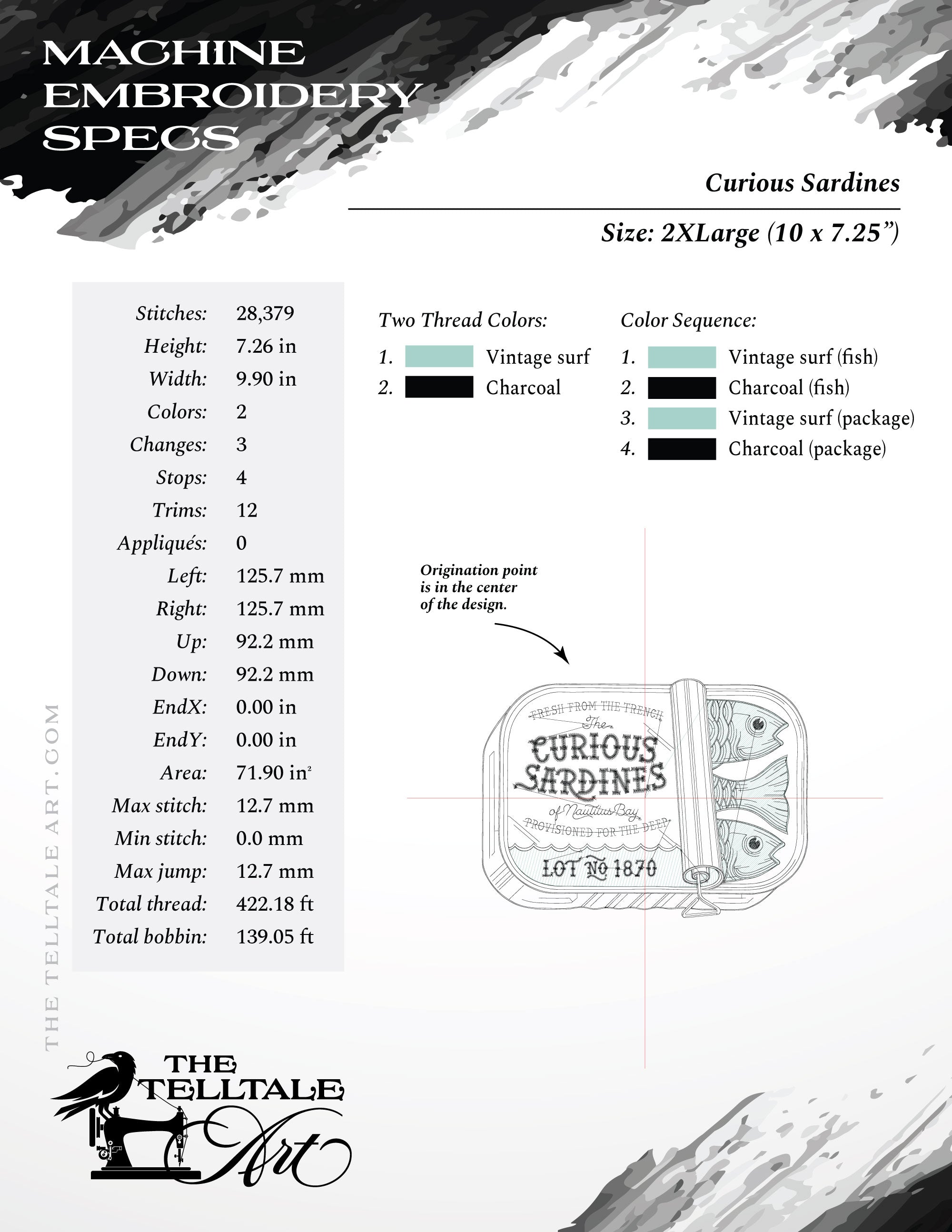 The Curious Sardines of Nautilus Bay – Seven Sizes 5 to 12 Inches – Vintage Engraving Style