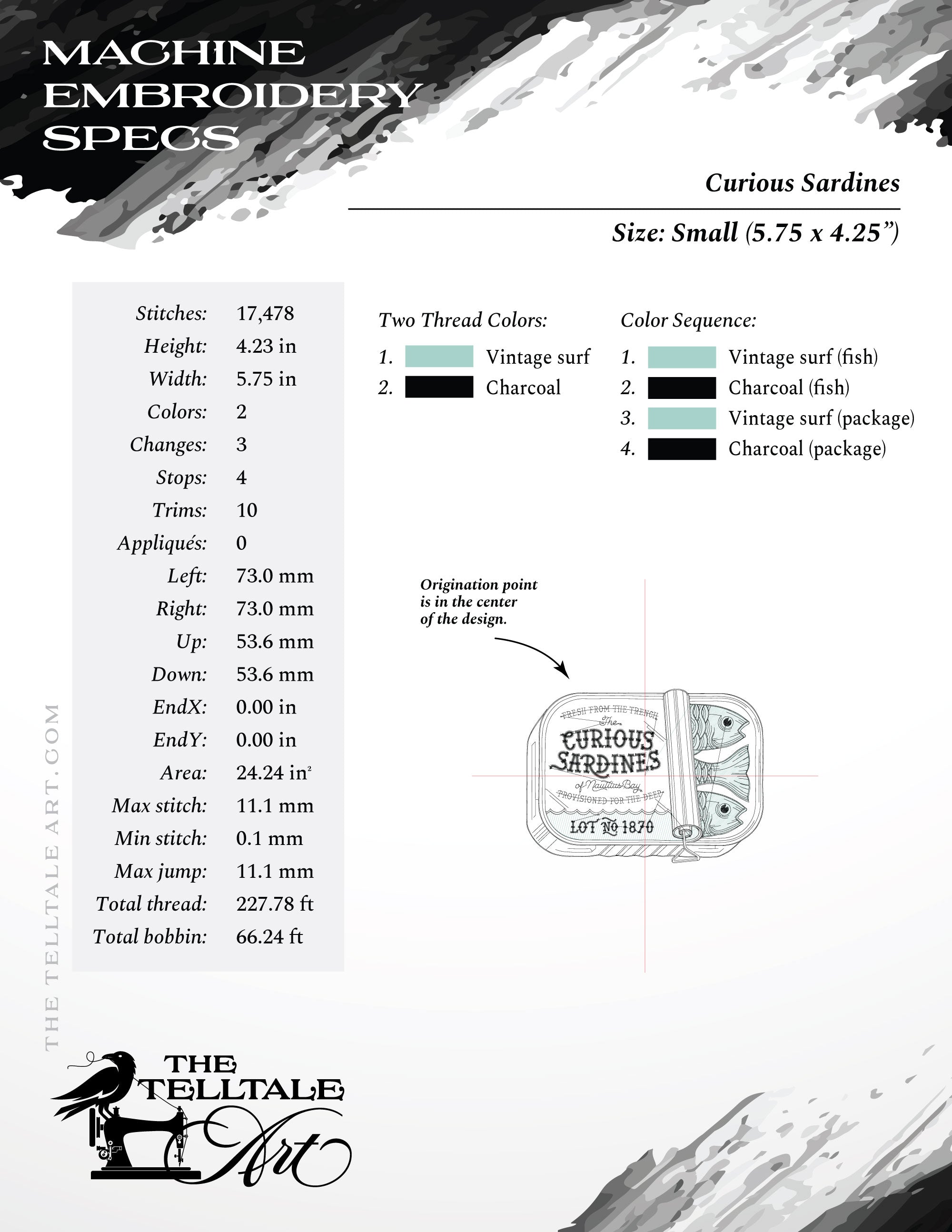 The Curious Sardines of Nautilus Bay – Seven Sizes 5 to 12 Inches – Vintage Engraving Style